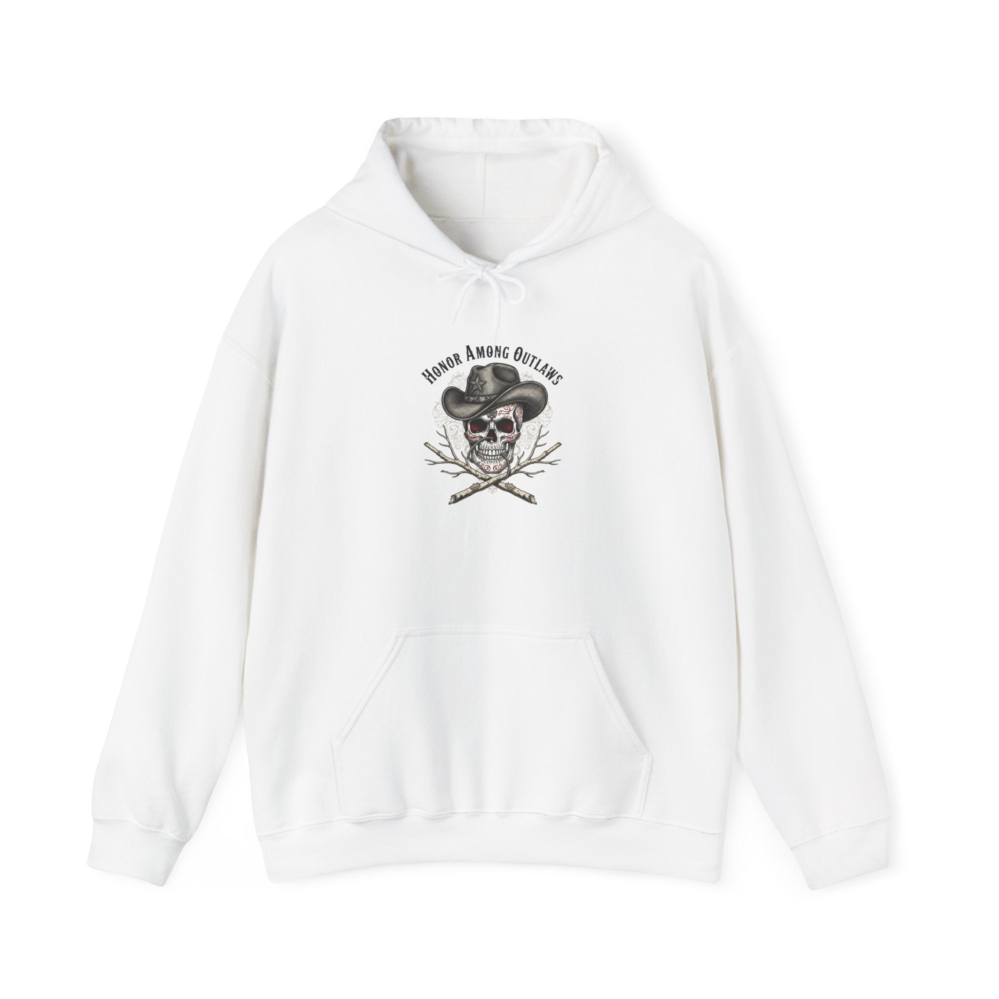 Western Skull Art Hoodie | gothic Americana, desert noir design