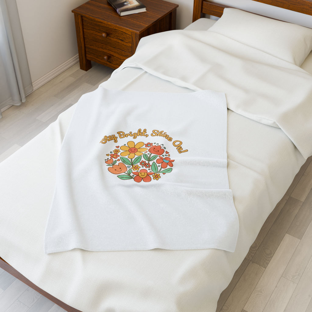 Stay Bright Shine On Velveteen Plush Blanket | Hopecore, Radical Optimism