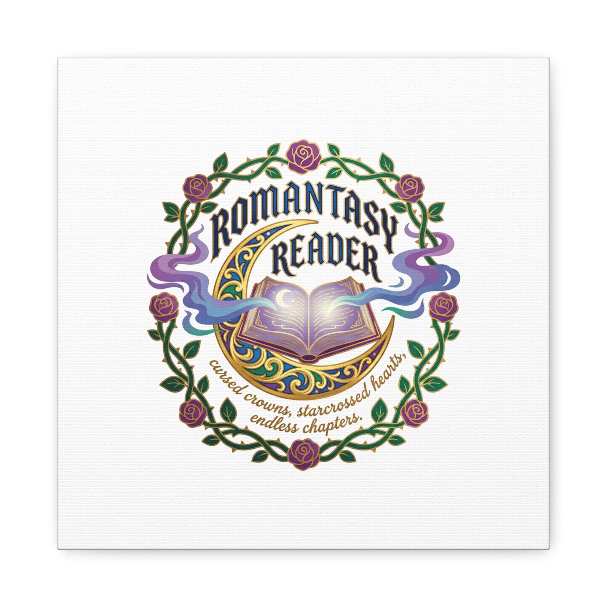 Romantasy Reader Canvas Print | enchanted bookish celestial gothic