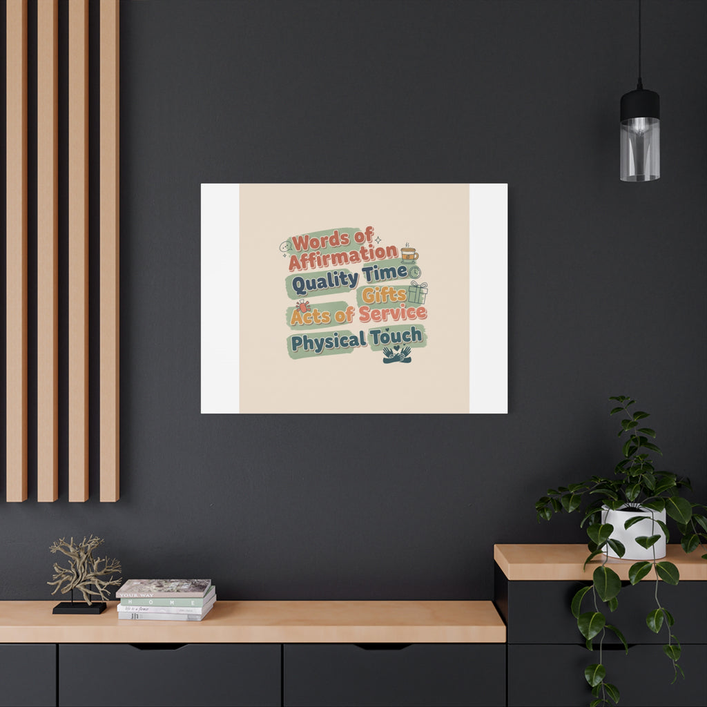 Love Languages List Matte Canvas Wall Art | love language meme, relationship humor
