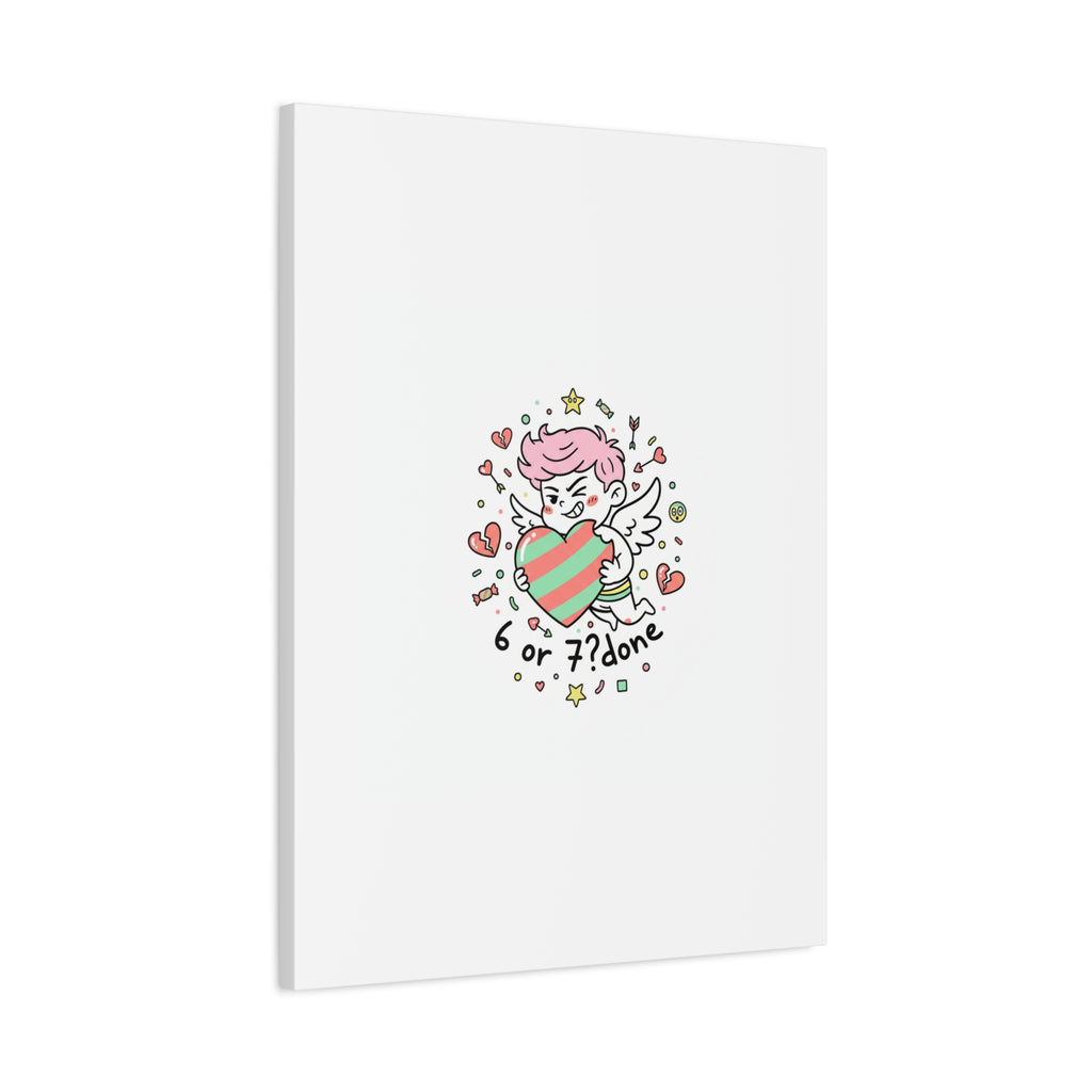 Weird Cupid heart illustration Canvas | Weird Valentine, quirky chaotic love