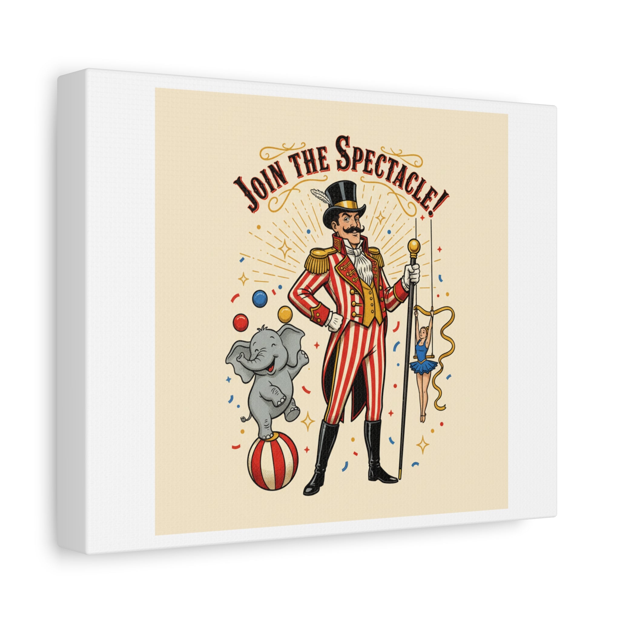 Join the Spectacle Circus Art Print | Matte Canvas, Stretched, Vintage Carnival Design