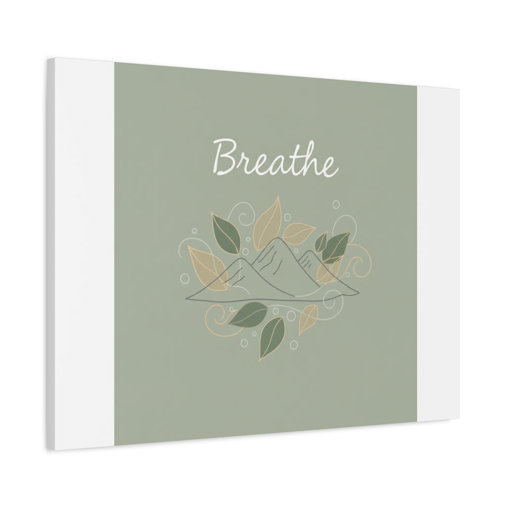 Breathe Mountain Line Canvas | Nature Symbols, Minimal Forest Wall Art