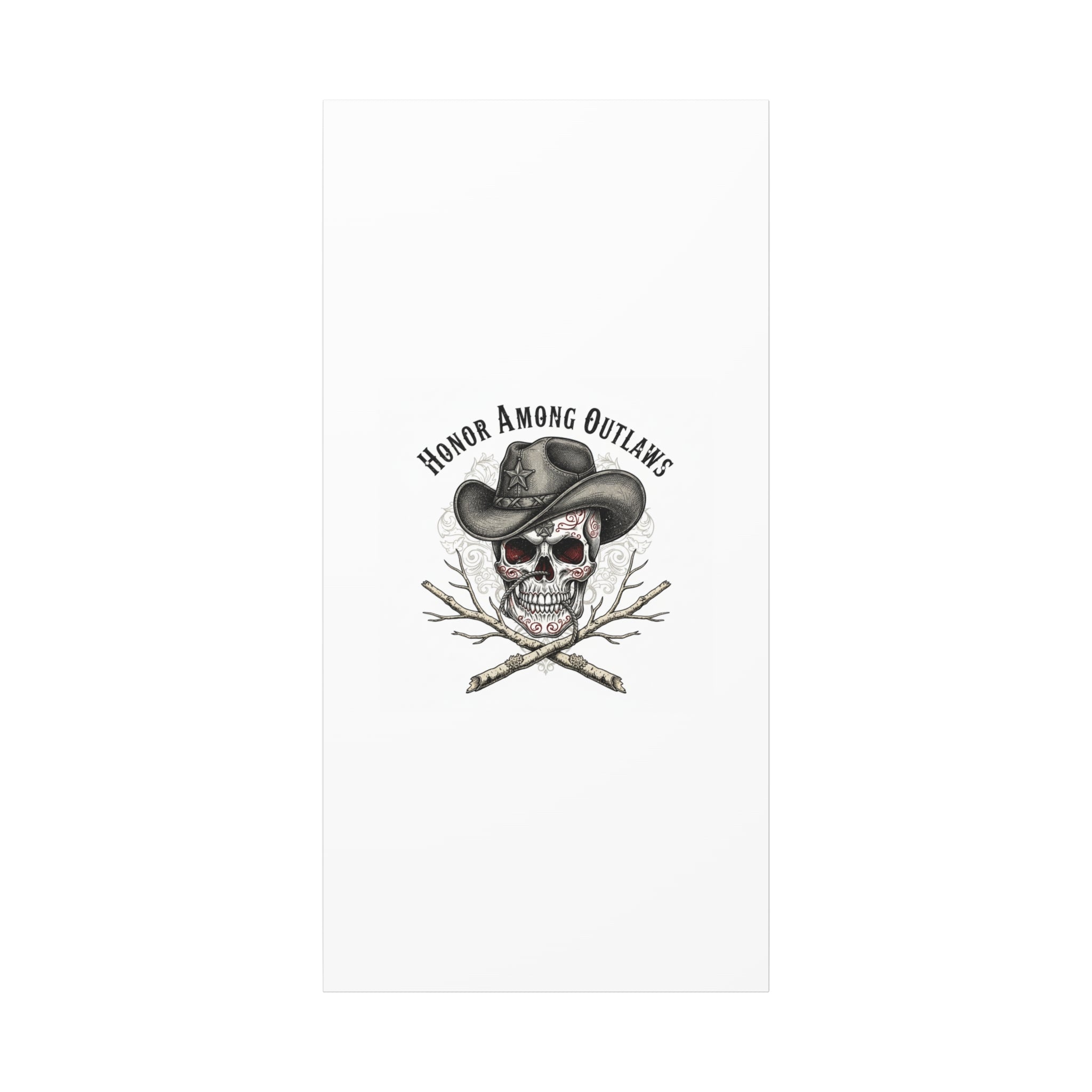 Honor Among Outlaws Canvas | Western Skull Art, Gothic Americana Desert Noir