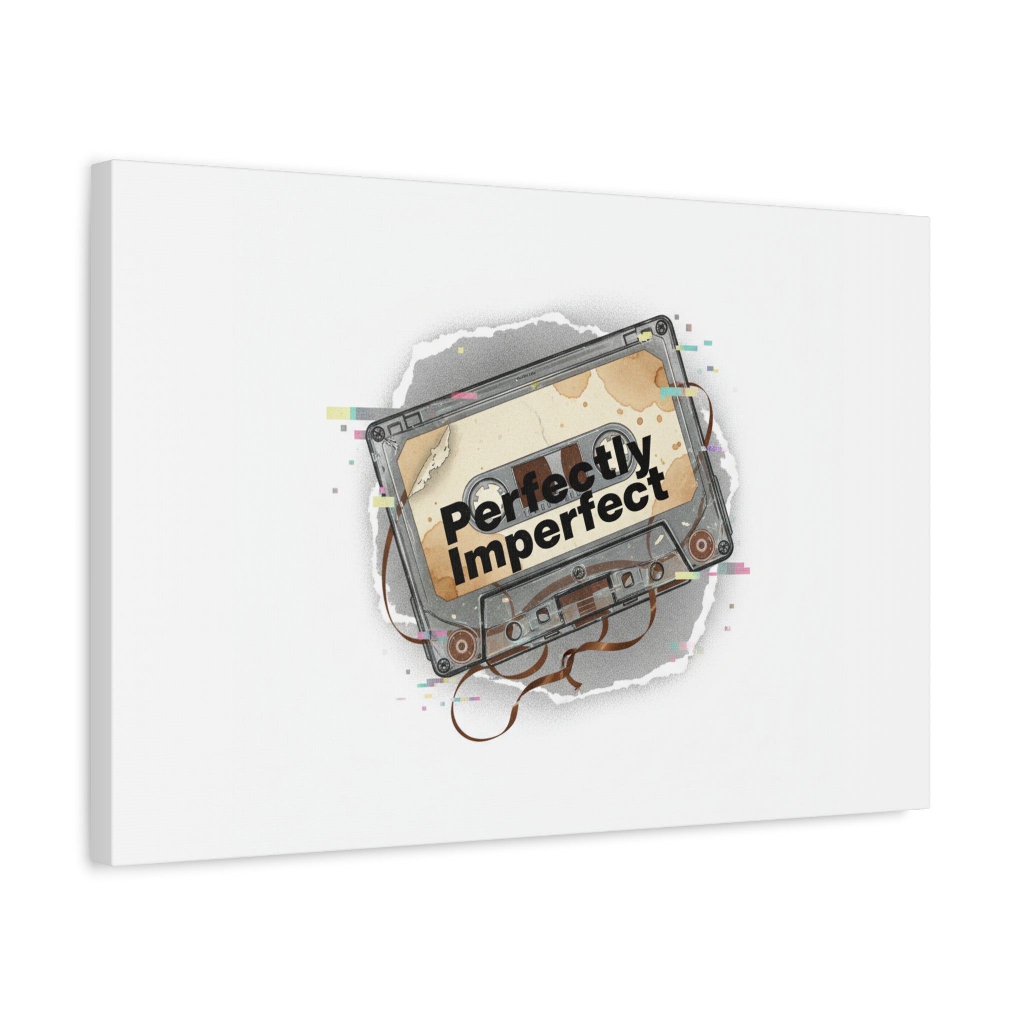 Perfectly Imperfect Cassette, Canvas Print | Analog Error, glitch art static