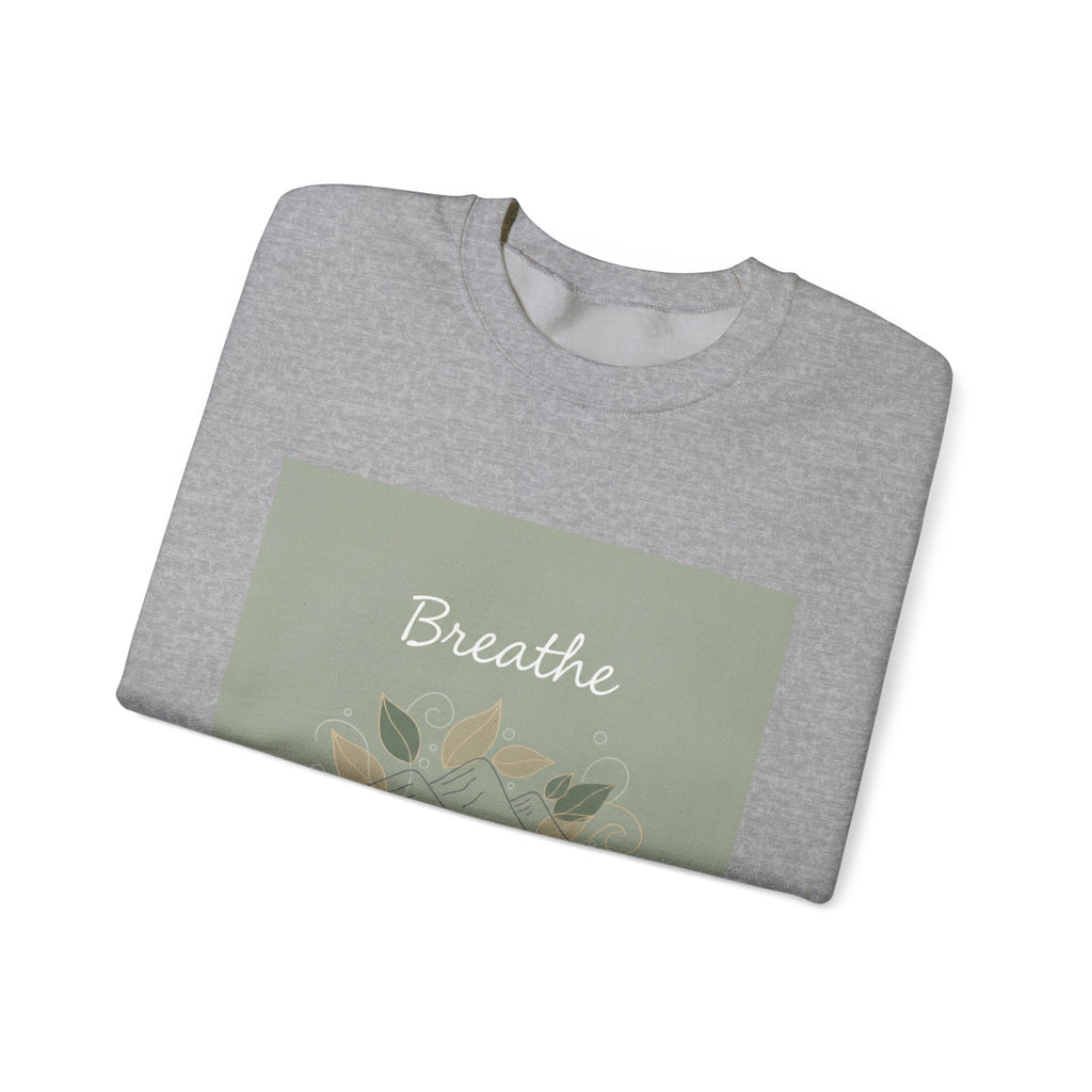 Breathe mountain leaf design Sweatshirt | nature vibes, calming minimal