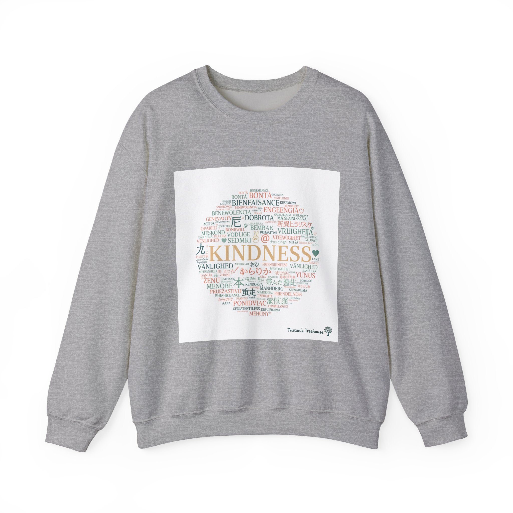 Kindness word circle Sweatshirt | Fresh-Start minimalism, reset mode apparel