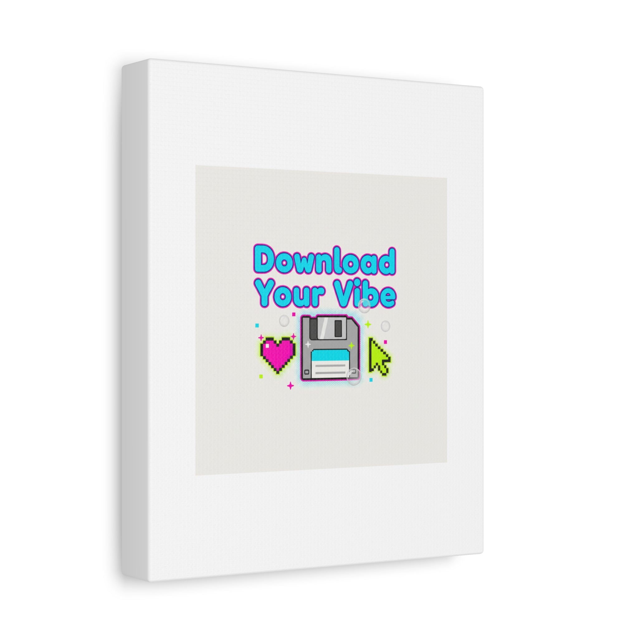 Download Your Vibe Canvas | Y2K Retro Tech, Pixel Floppy Disk Poster