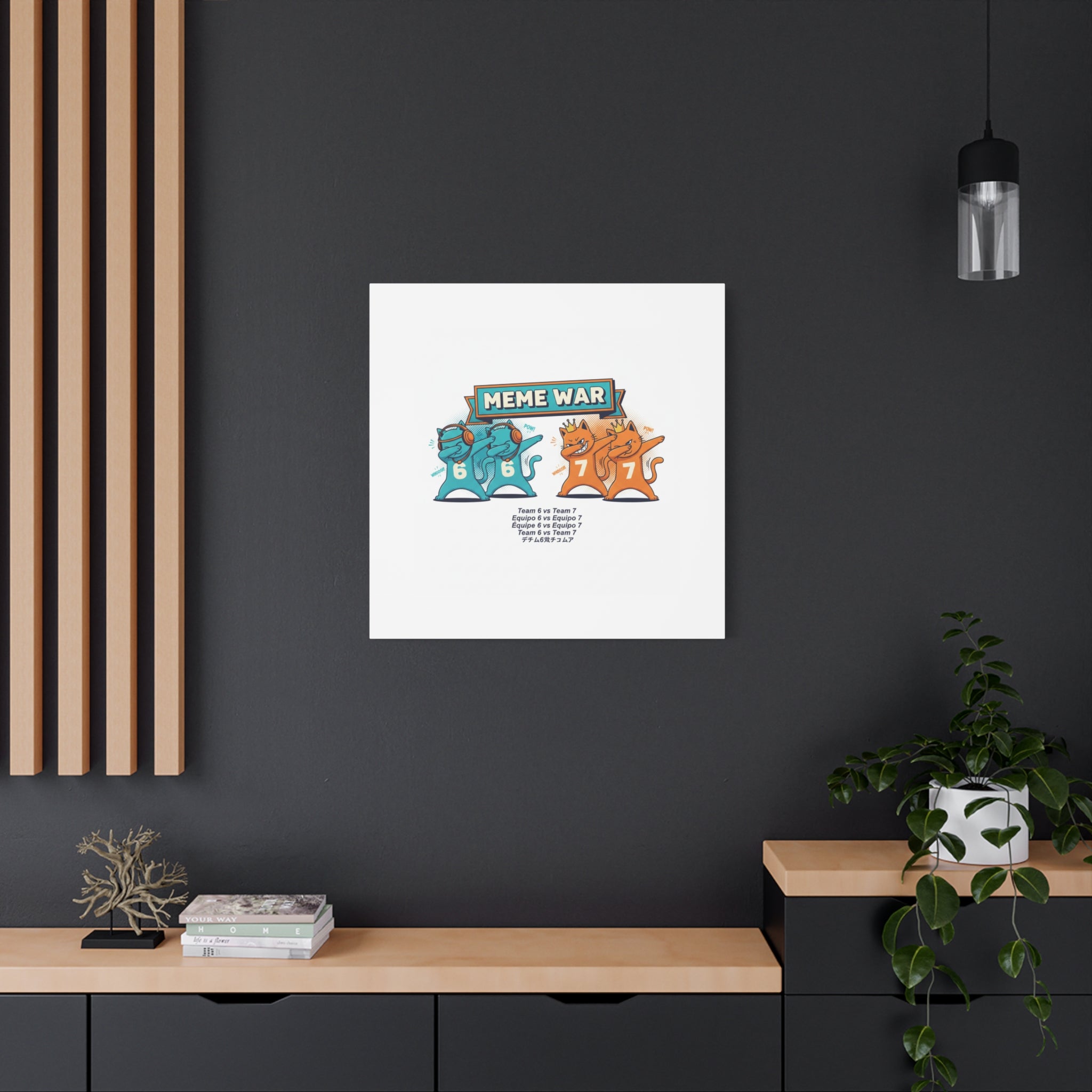 Meme War: Six vs. Seven Canvas Wall Art
