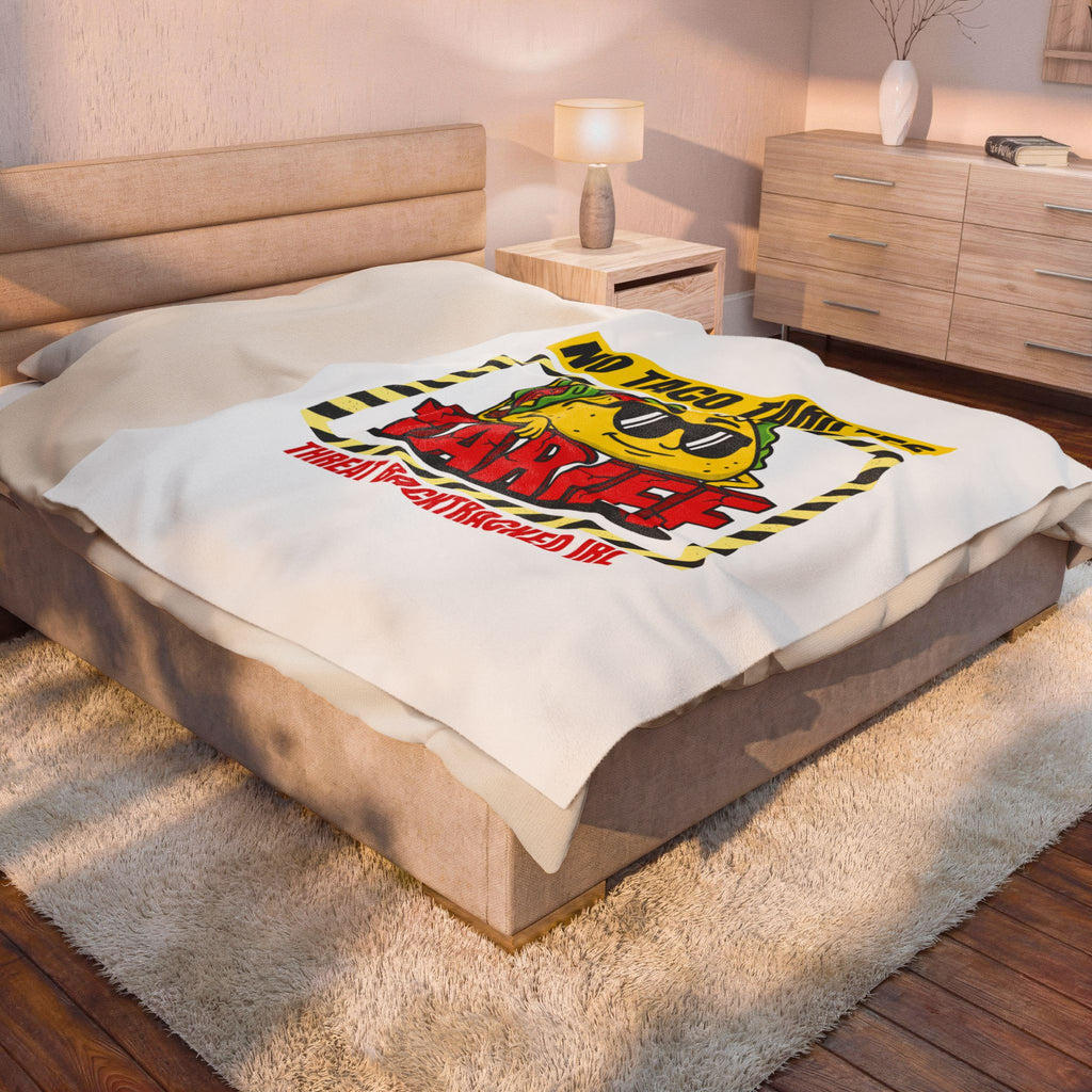 No Taco Tariffs Taco Pun Velveteen Plush Blanket | Tariff Backtrack Political Meme