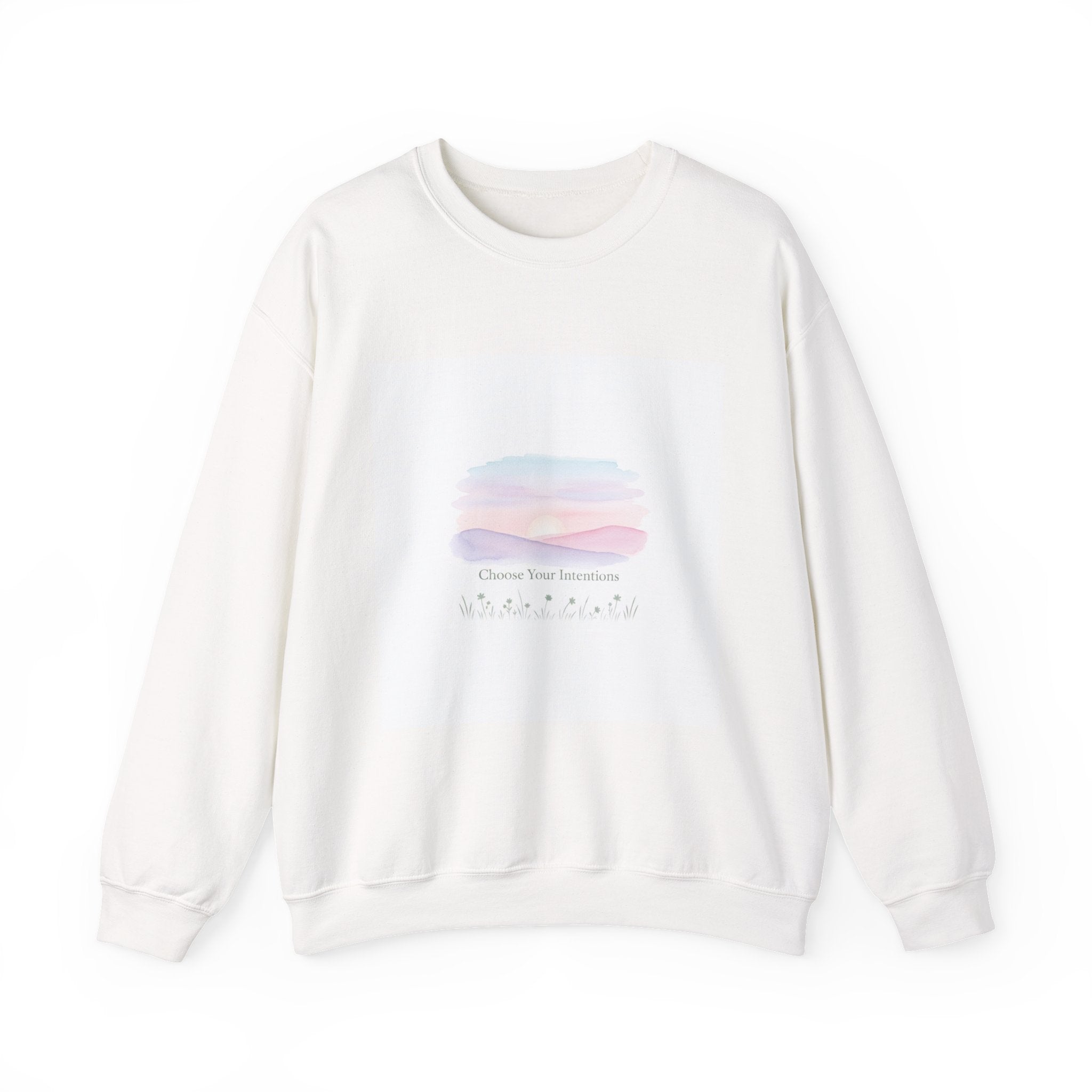 Choose Your Intentions Sweatshirt | mindful goal shirt, gentle resolution art