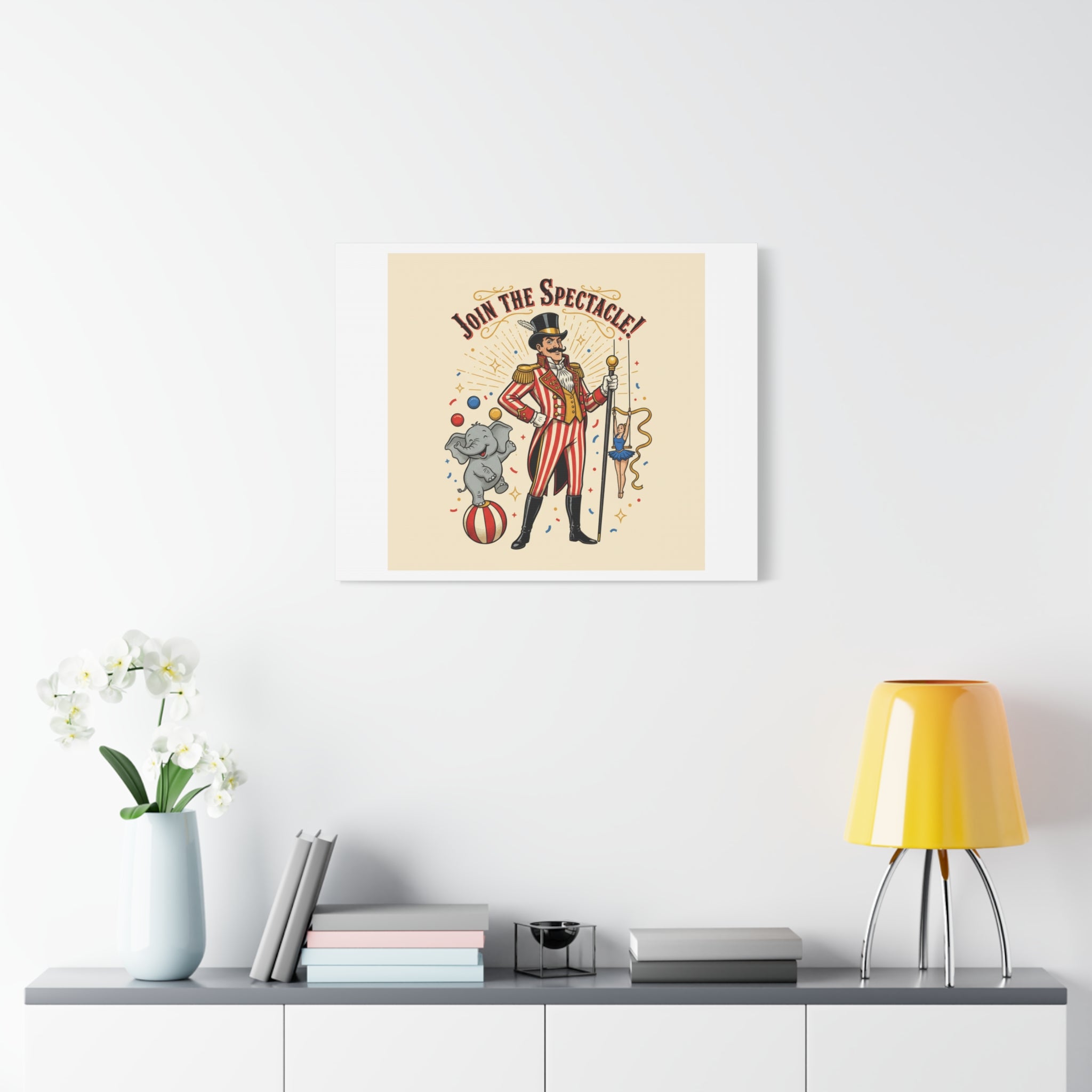 Join the Spectacle Circus Art Print | Matte Canvas, Stretched, Vintage Carnival Design