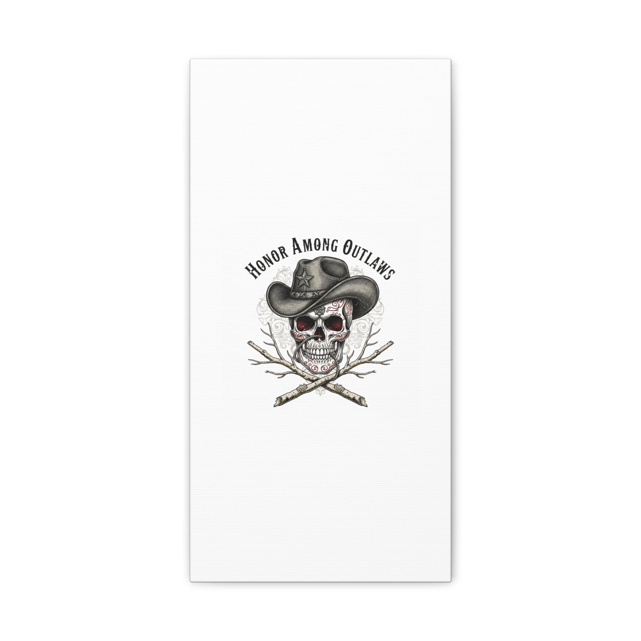 Honor Among Outlaws Canvas | Western Skull Art, Gothic Americana Desert Noir