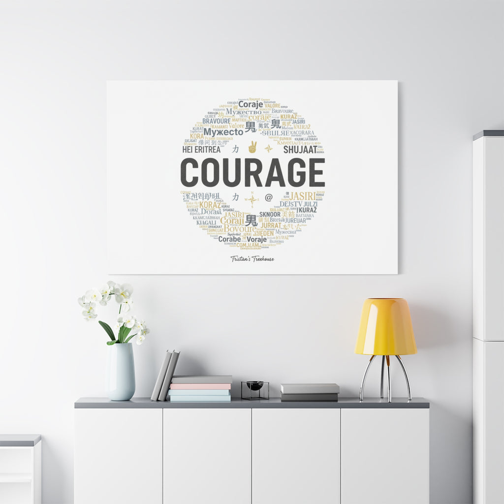Courage Word Cloud Canvas | Fresh-Start Minimalism art print