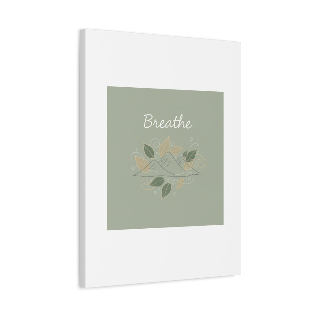 Breathe Mountain Line Canvas | Nature Symbols, Minimal Forest Wall Art