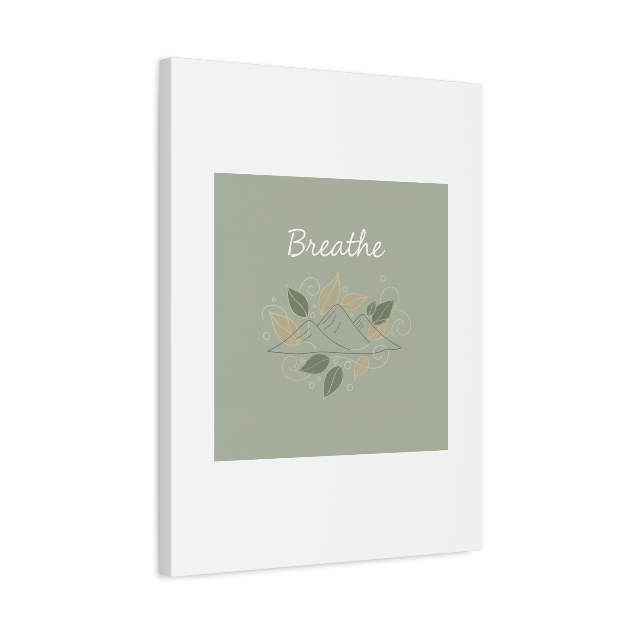 Breathe Mountain Line Canvas | Nature Symbols, Minimal Forest Wall Art