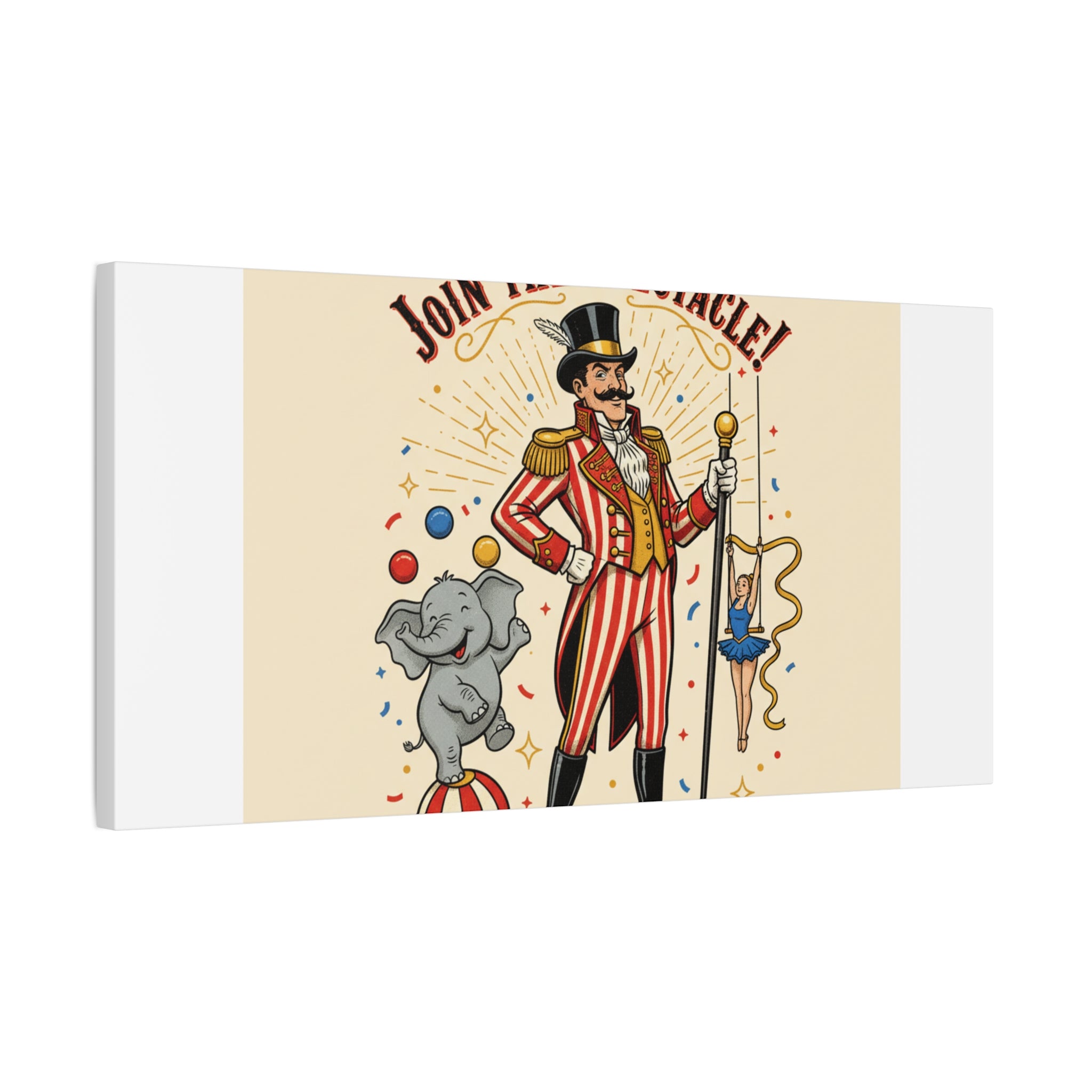 Join the Spectacle Circus Art Print | Matte Canvas, Stretched, Vintage Carnival Design