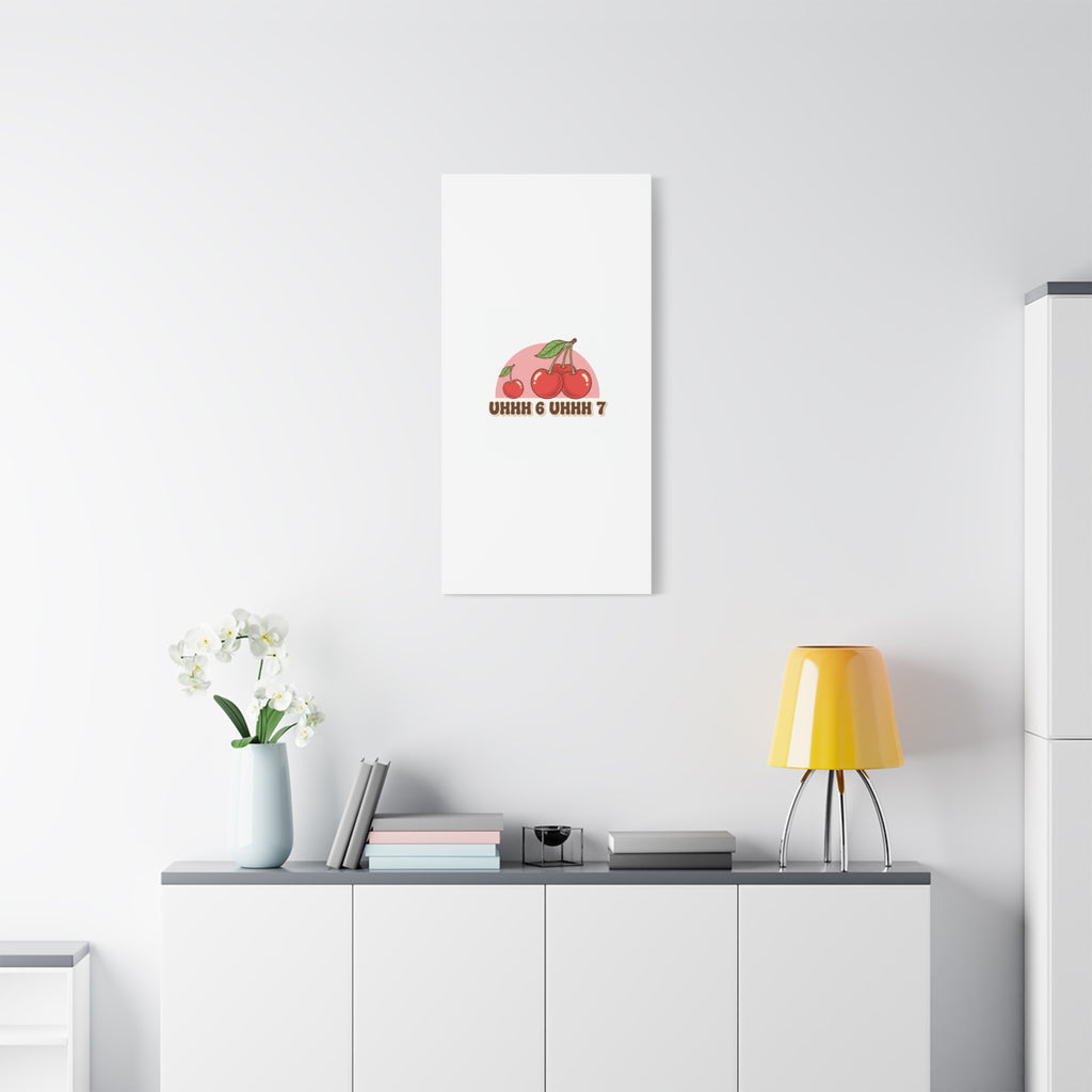 Six Severn Cherry Retro Graphic Canvas | kawaii fruit print, vintage cherry design