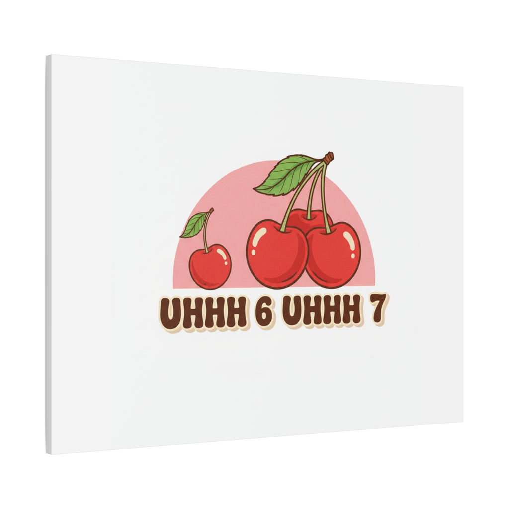 Six Severn Cherry Retro Graphic Canvas | kawaii fruit print, vintage cherry design