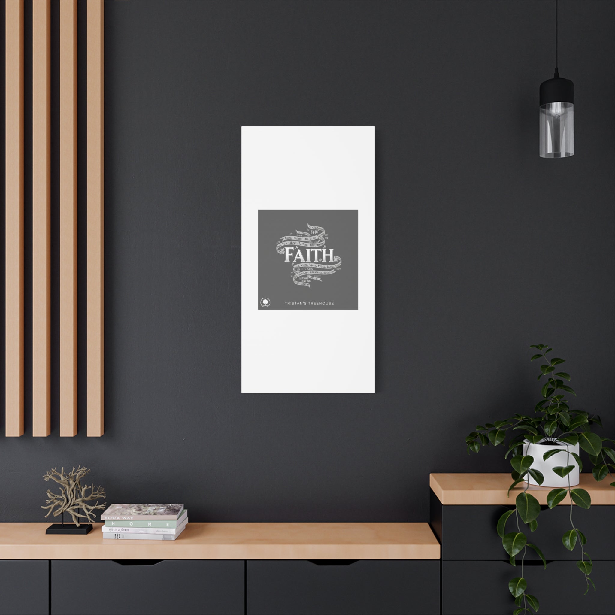 handwritten faith ribbon Canvas | sketch aesthetic, doodle design