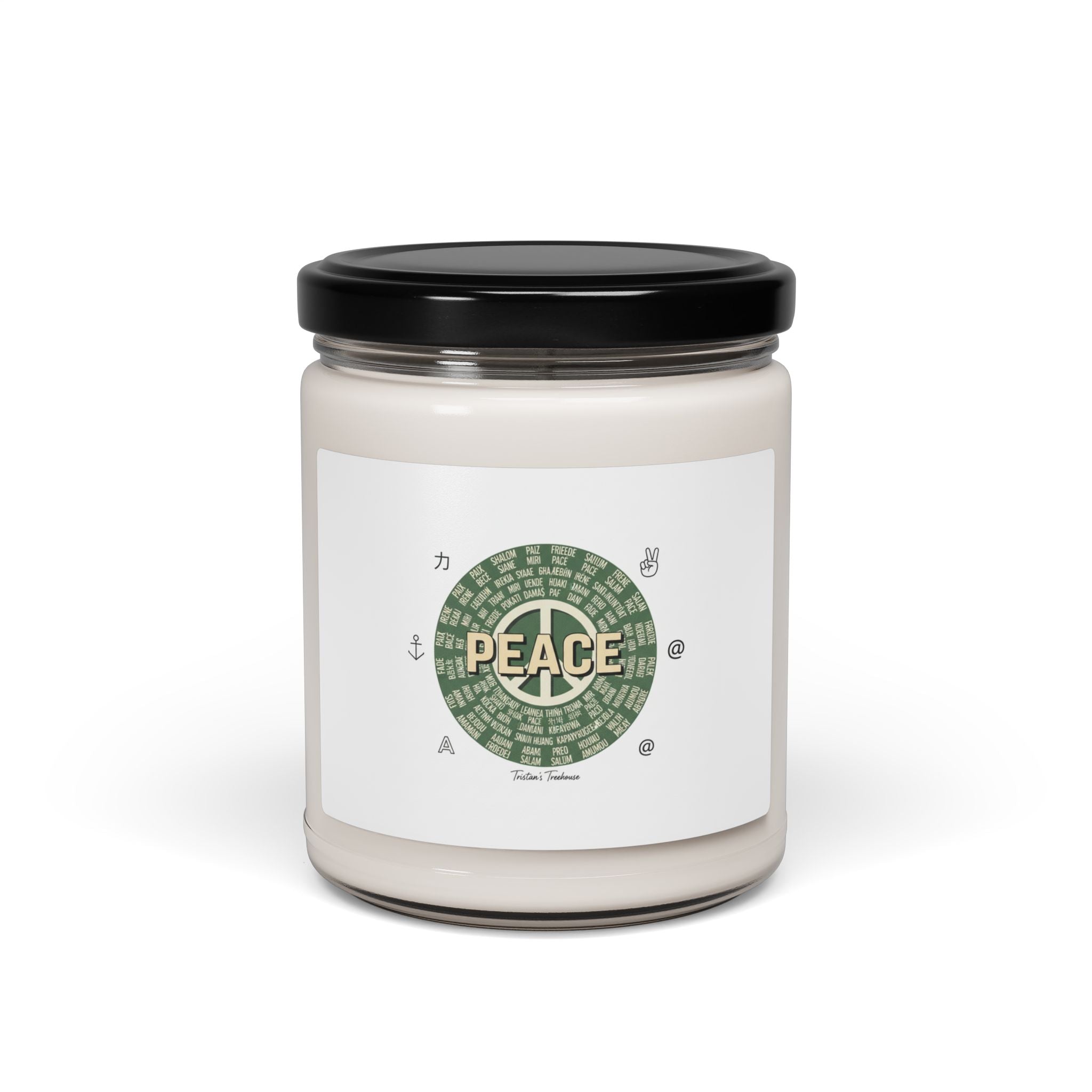 Handwritten Peace Doodle Candle | Soy Candle, 9oz