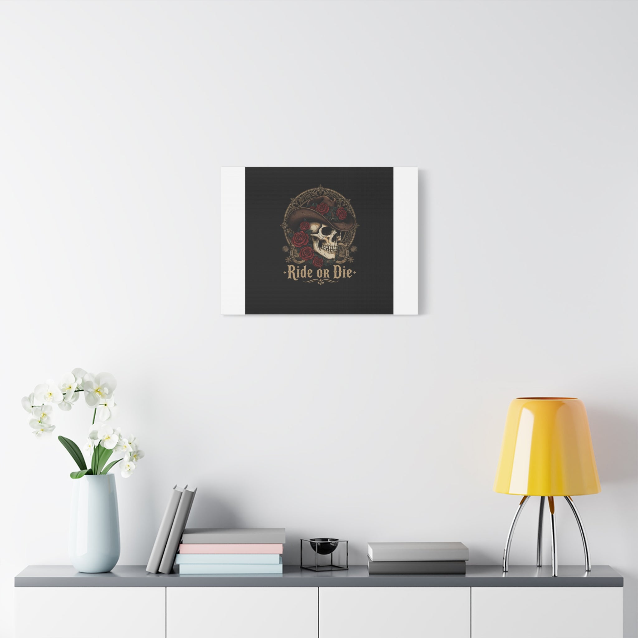Ride or Die Skull Canvas | Western Skull Art, Gothic Americana