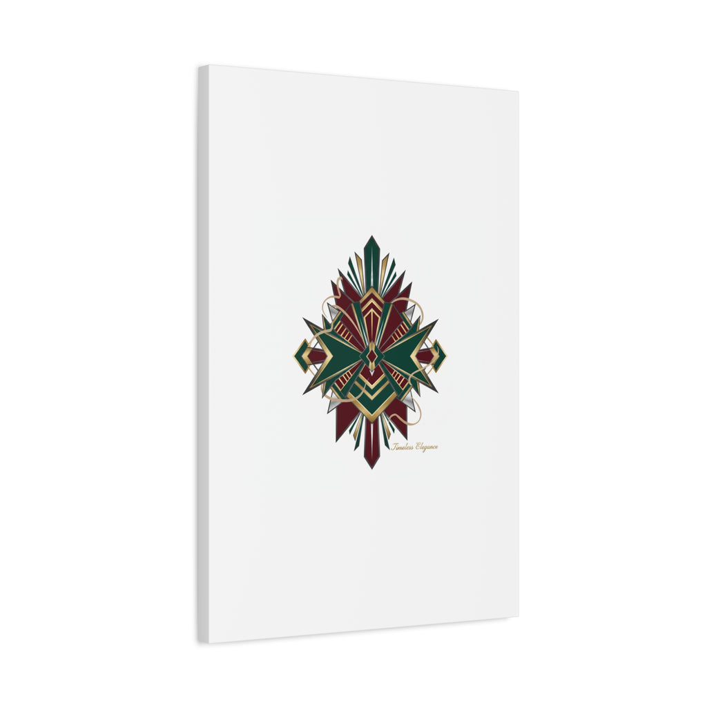 Art Deco geometric brass print Canvas | Neo-Deco chrome & gold fan motif