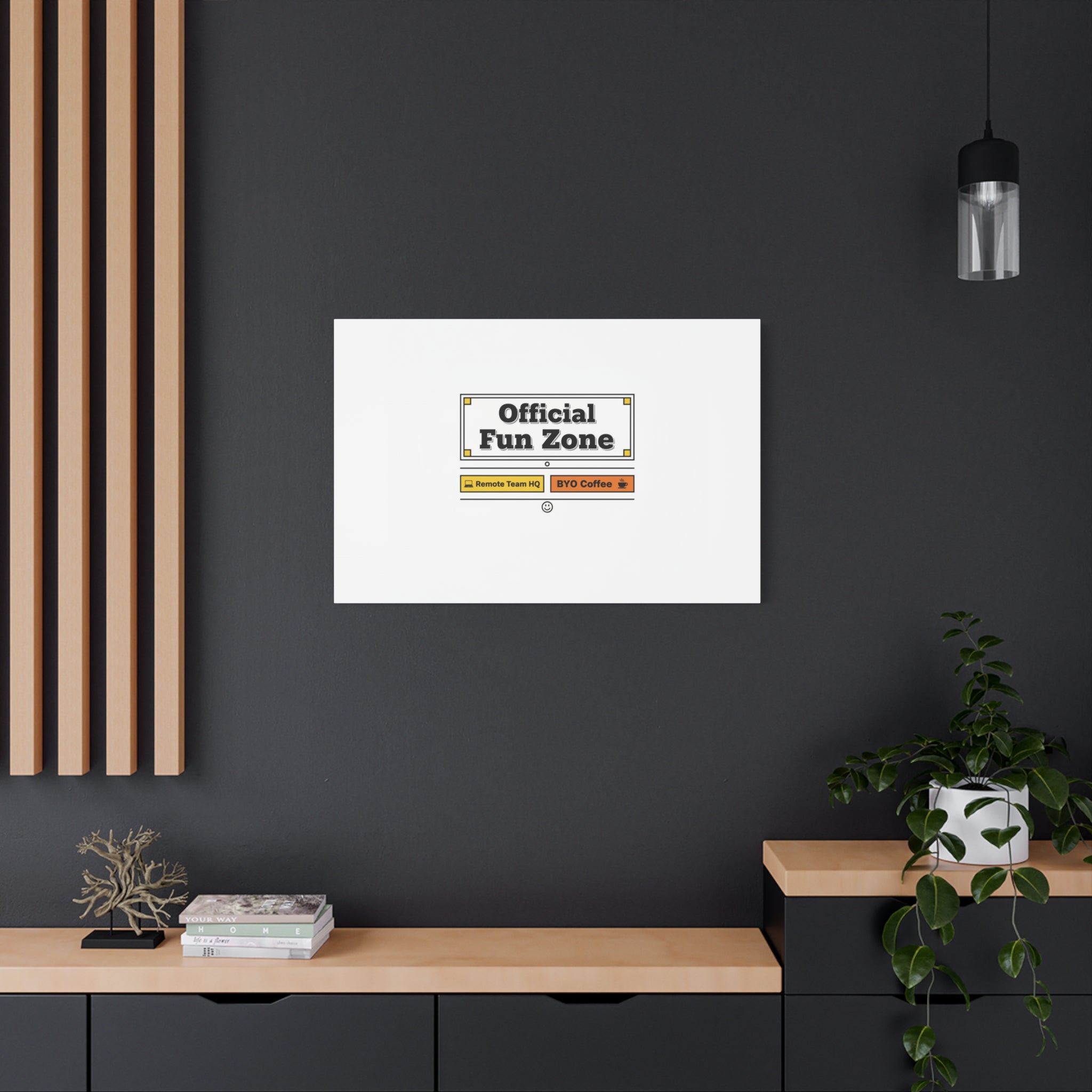 Official Fun Zone Canvas, Office Sign Parody, Workplace Humor, Notice Label