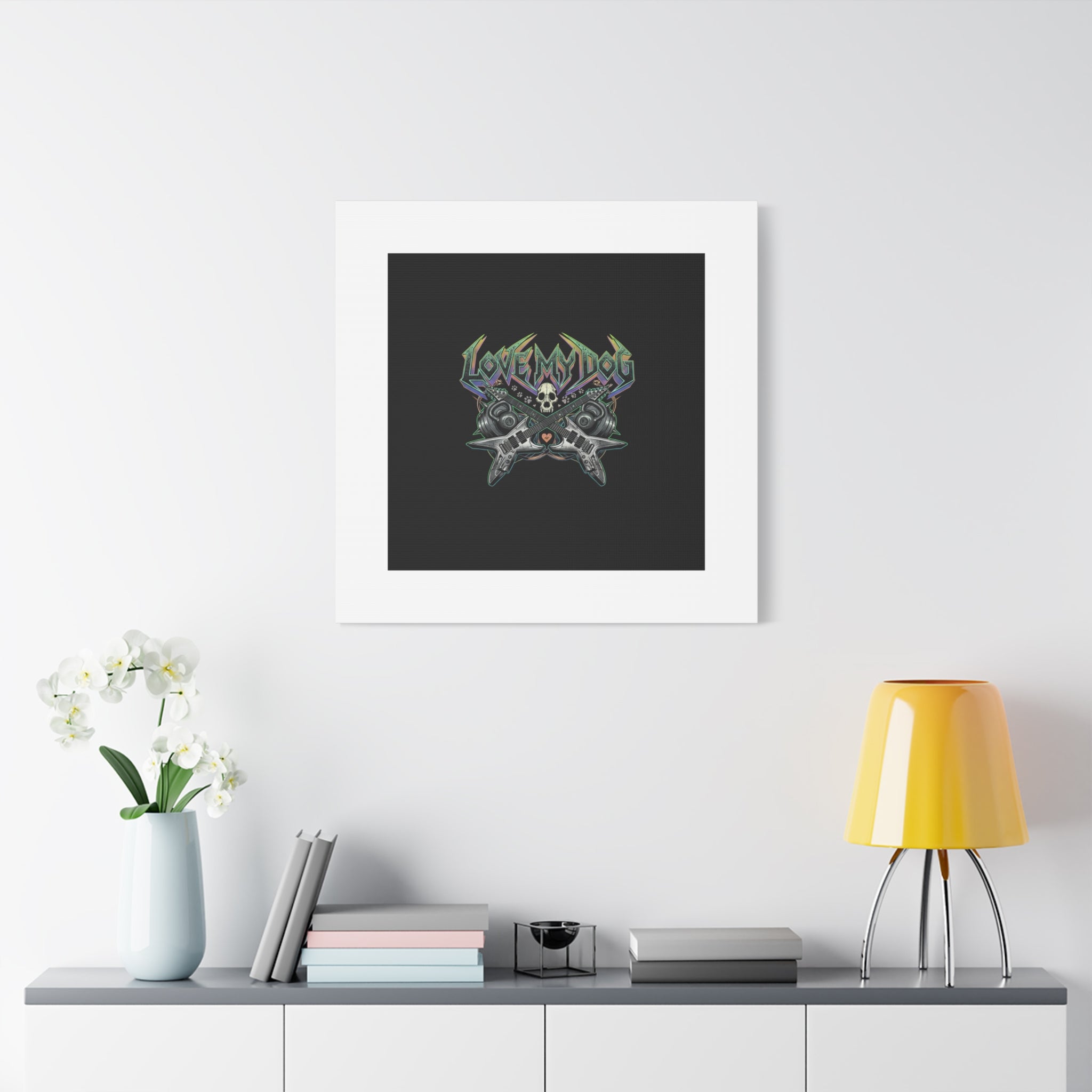 Love My Dog metal font Canvas | gothic wellness quote, edgy self-care merch