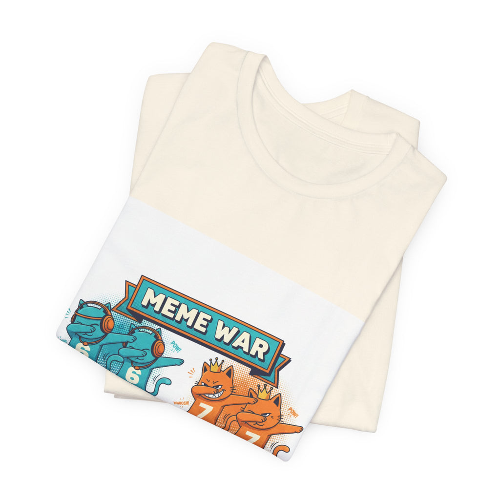 Meme War Cats Dabbing T-Shirt — Six vs. Seven Funny Graphic Tee