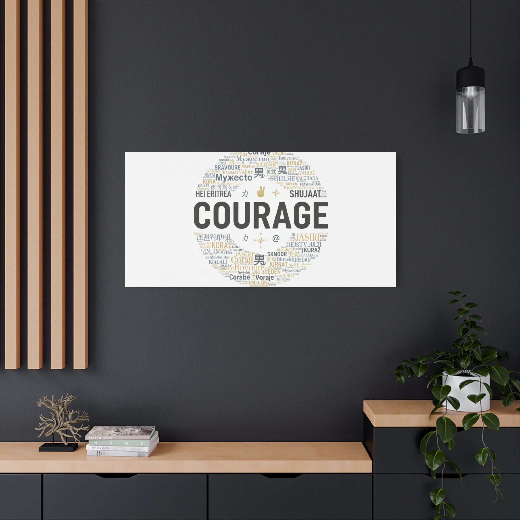 Courage Word Cloud Canvas | Fresh-Start Minimalism art print