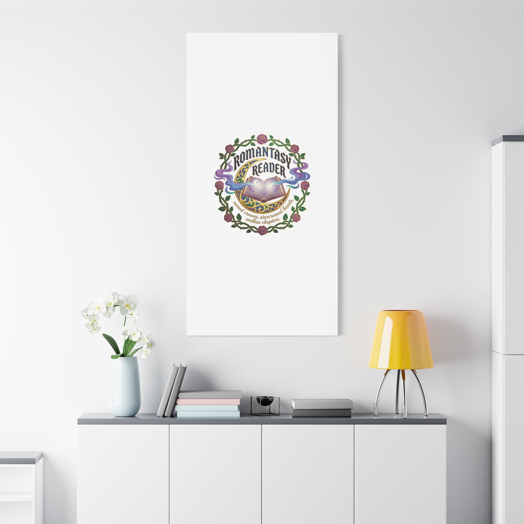 Romantasy Reader Canvas Print | enchanted bookish celestial gothic