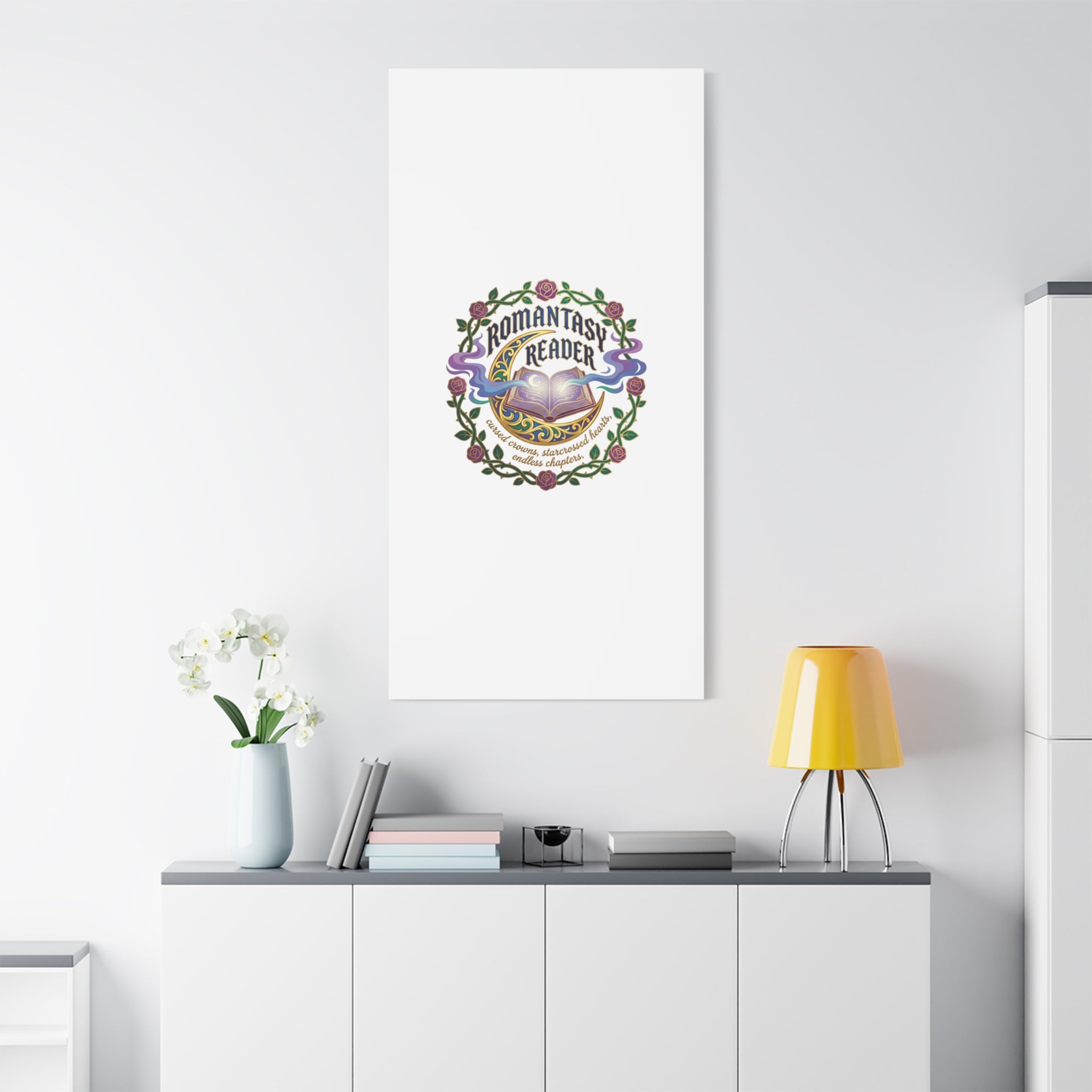 Romantasy Reader Canvas Print | enchanted bookish celestial gothic