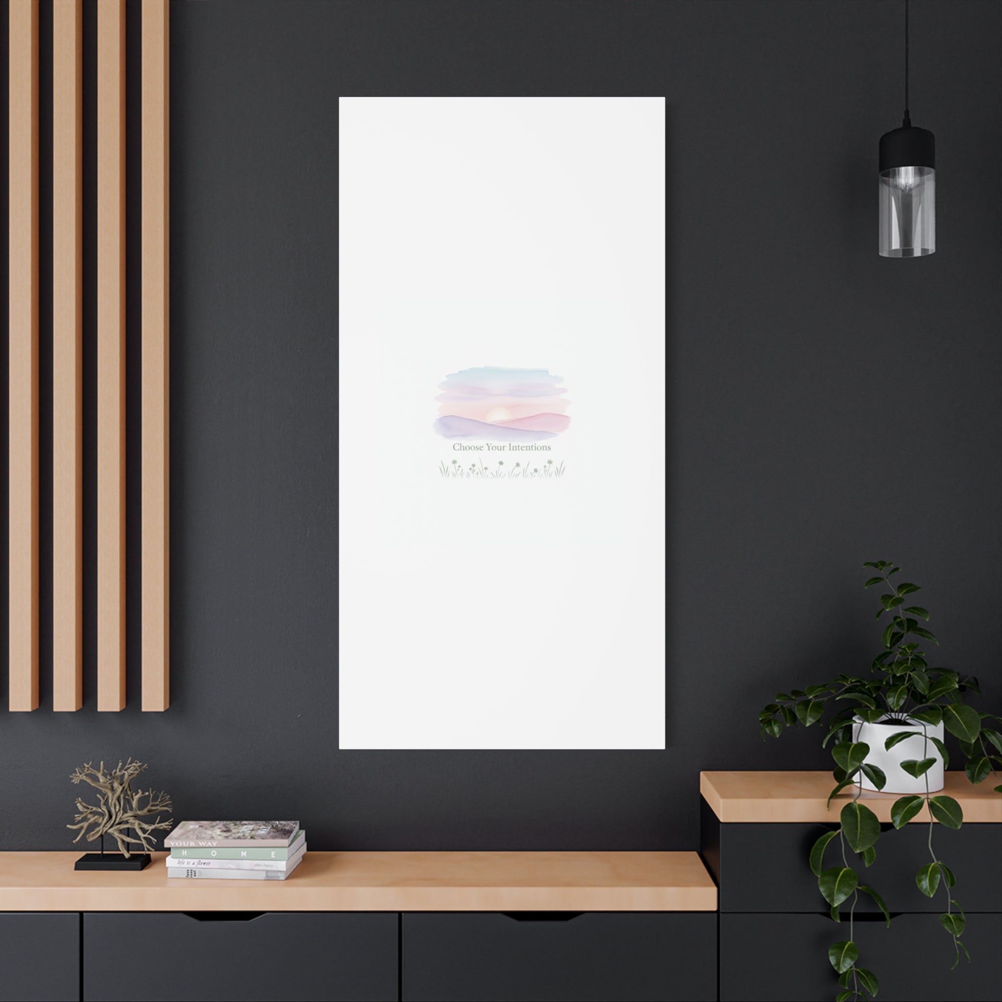 Choose Your Intentions Canvas, soft wellness poster, pastel gradient mindfulness art