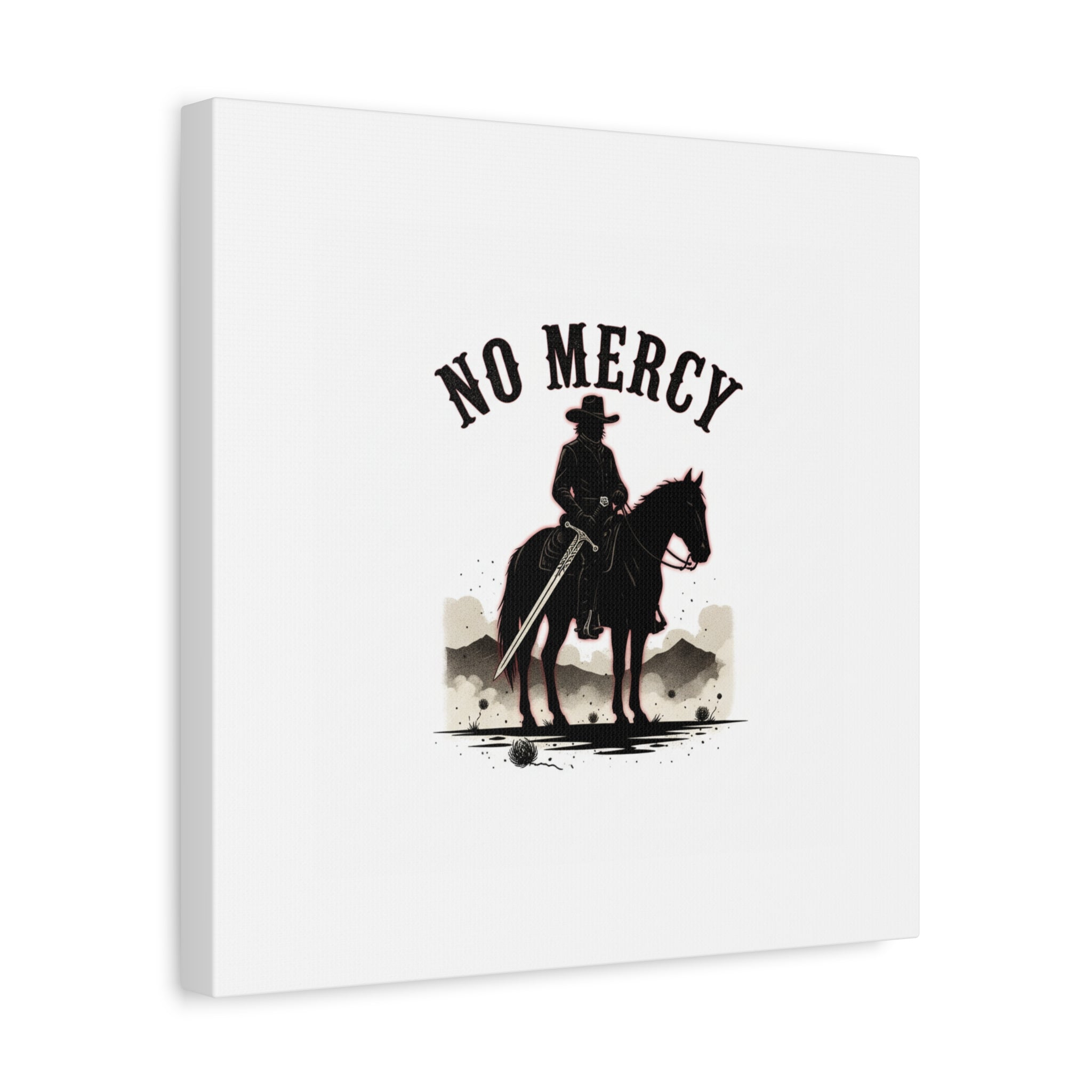 No Mercy Cowboy Skull Canvas | western skull art, gothic Americana