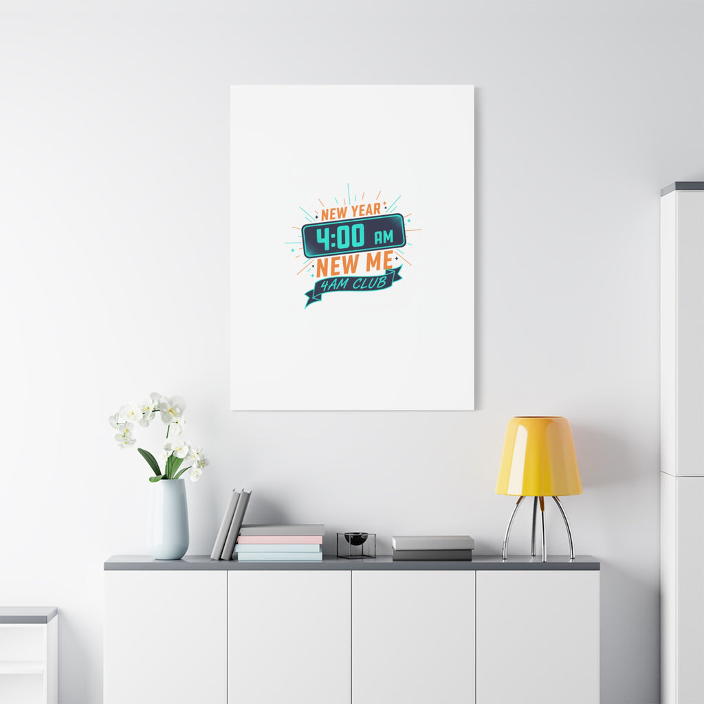 4AM Club New Year Graphic Canvas | Holiday Party Novelty, Festive New Year Decor