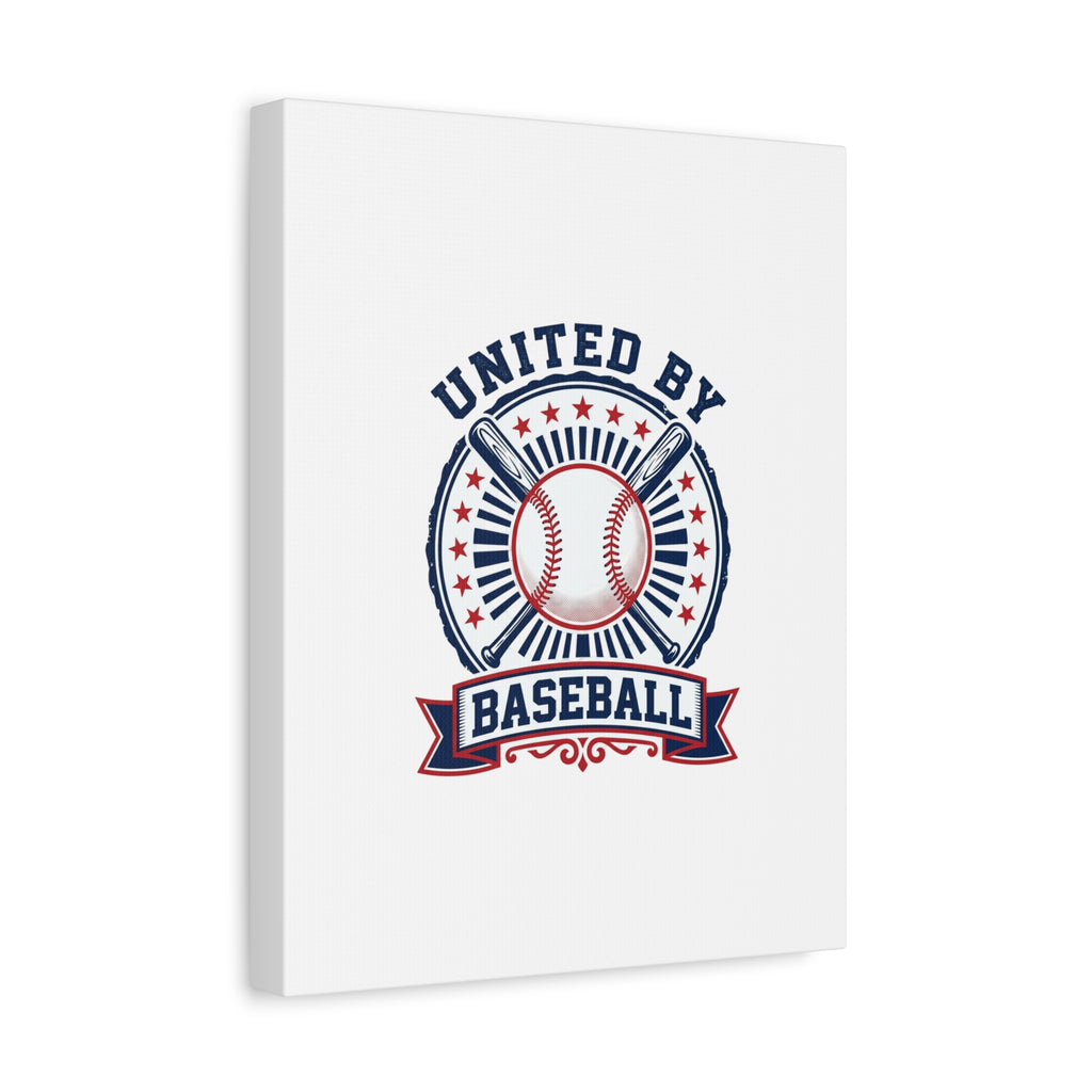 United by Baseball Canvas | Patriotic Baseball Graphic, Red White Blue Wall Art