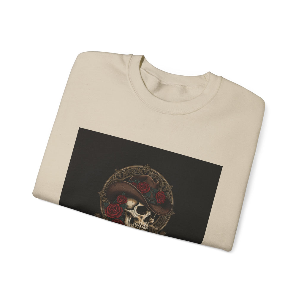 Ride or Die Skull Crewneck Sweatshirt | western skull art, gothic Americana