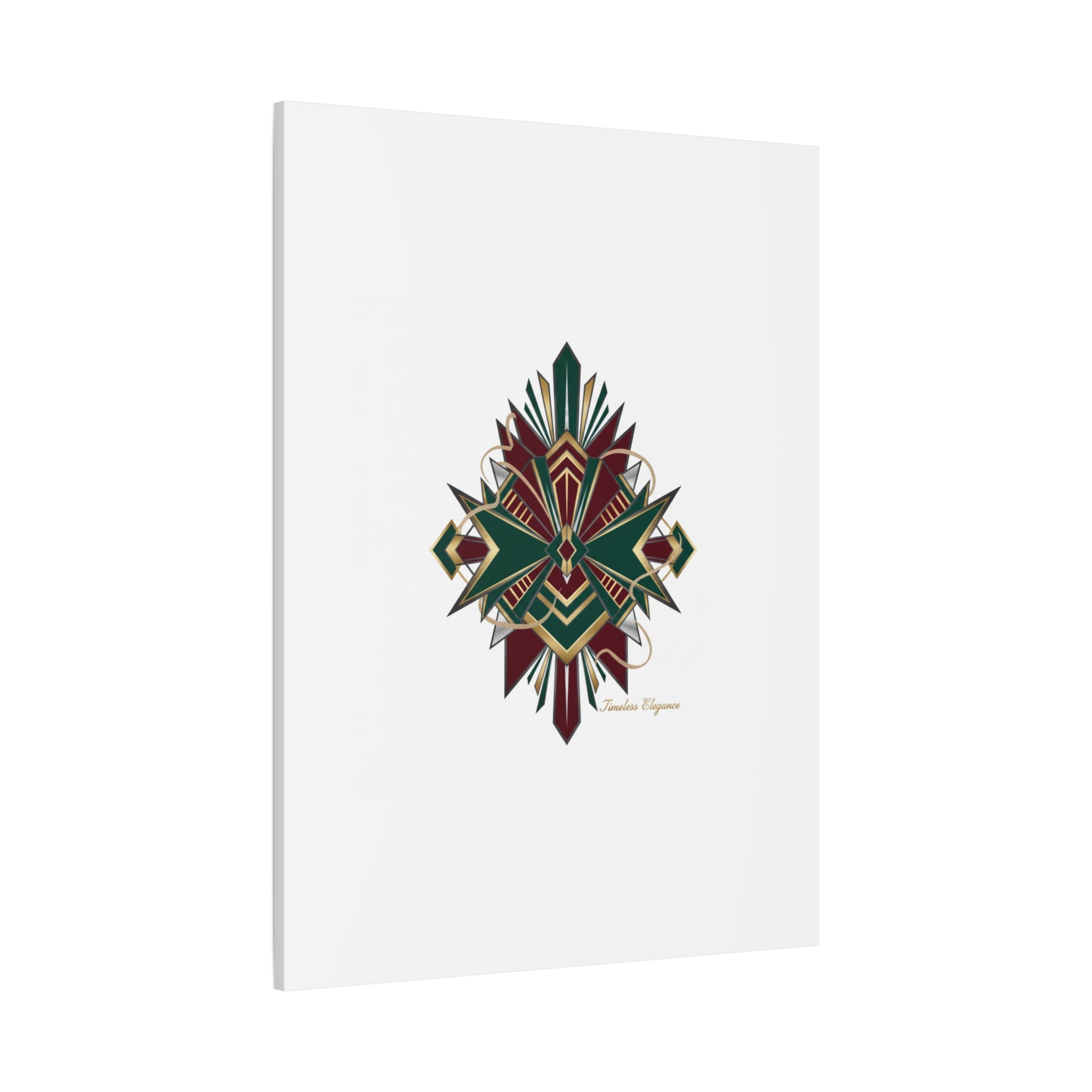 Art Deco geometric brass print Canvas | Neo-Deco chrome & gold fan motif