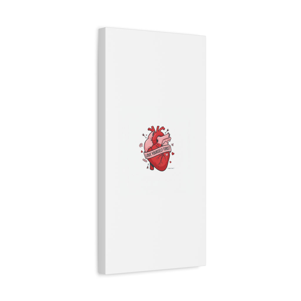 Love Yourself First Canvas, Hearts-with-a-Twist, Anti-Valentine Art