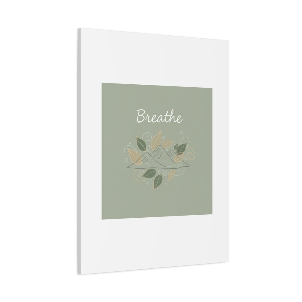 Breathe Mountain Line Canvas | Nature Symbols, Minimal Forest Wall Art
