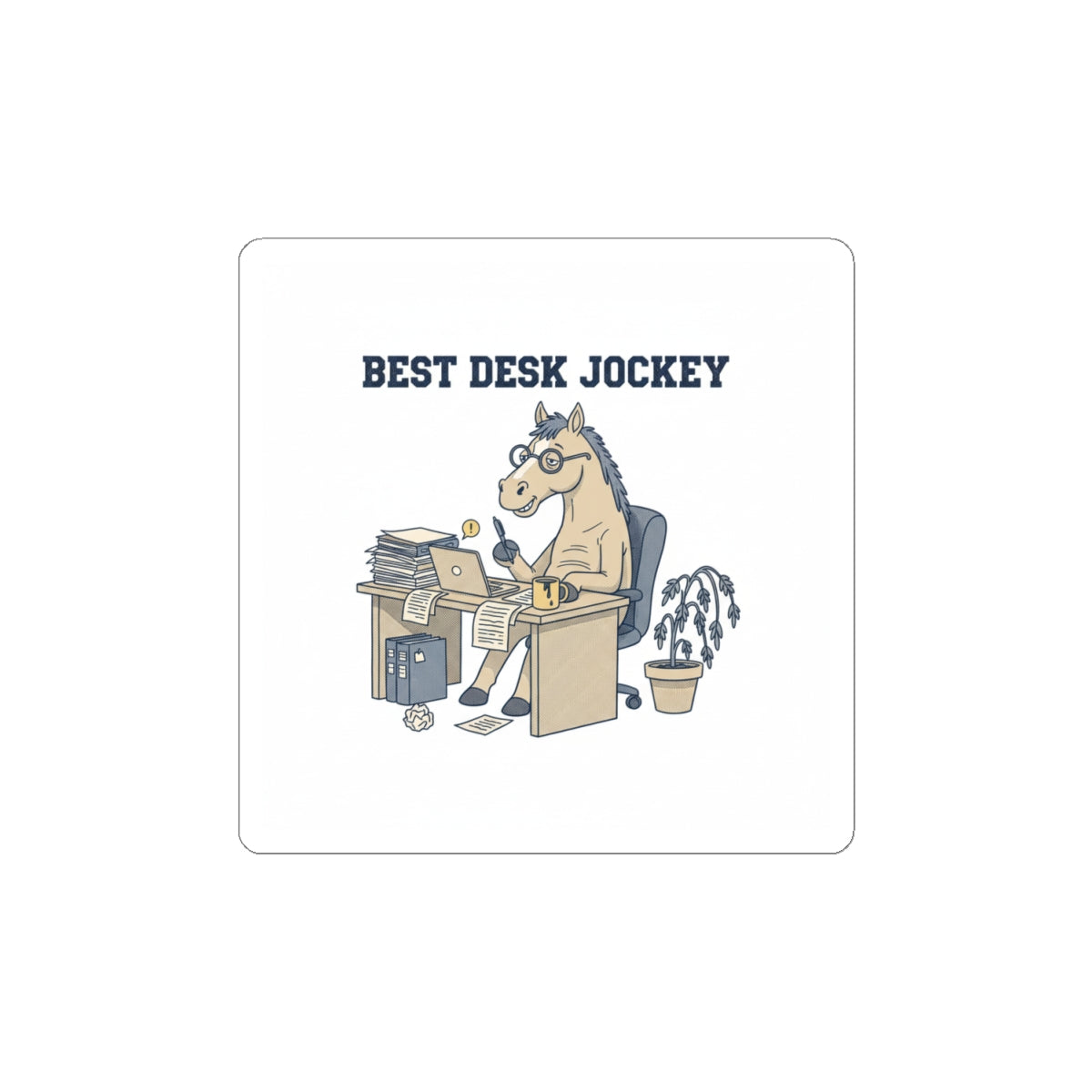 Best Desk Jockey Kiss-Cut Stickers | Workhorse Office Humor, Burnout Parody