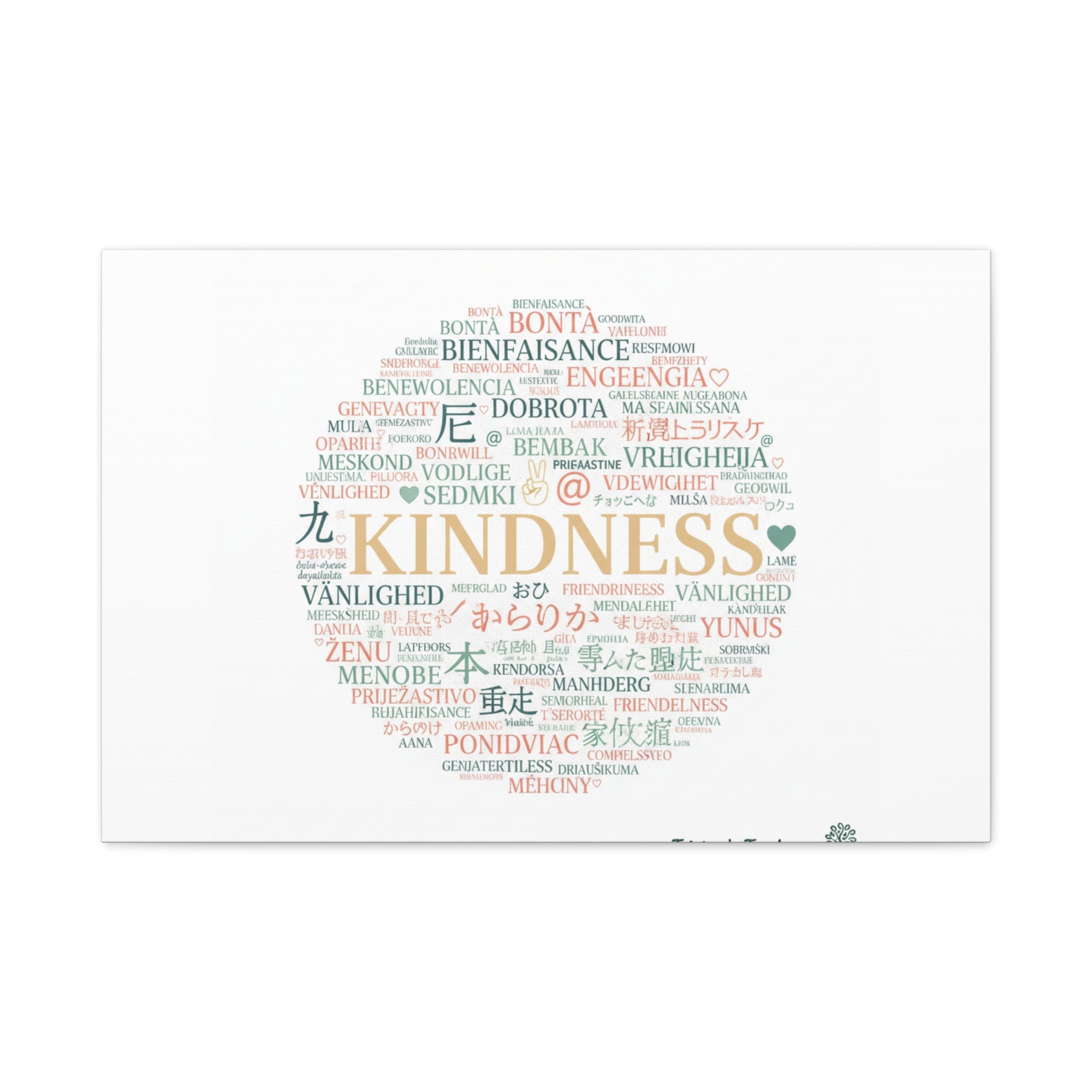 Kindness Word Cloud Canvas | Fresh Start Minimalist Wall Art
