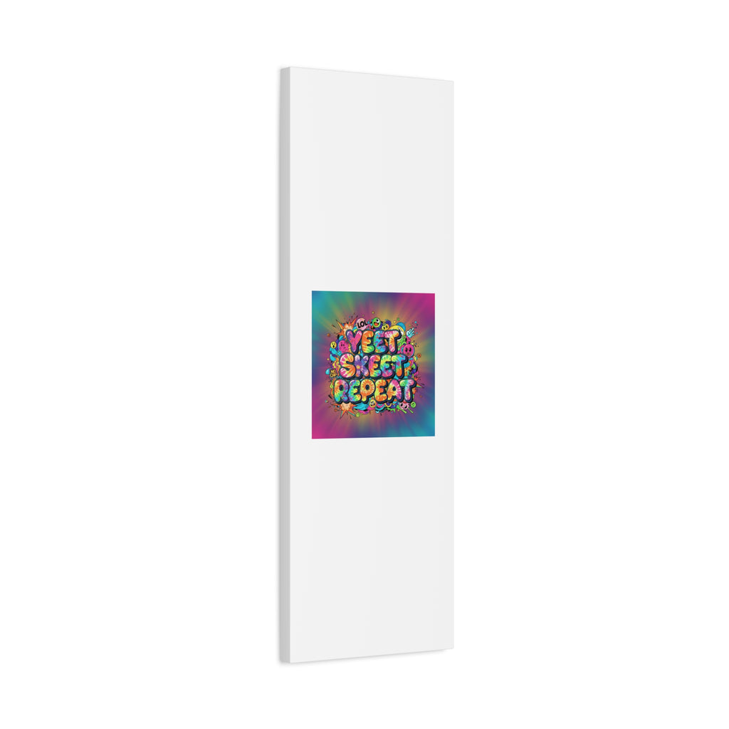Yeet Skeet Repeat Canvas | Slogan & Glitch Graphic, Meme Phrase Wall Art