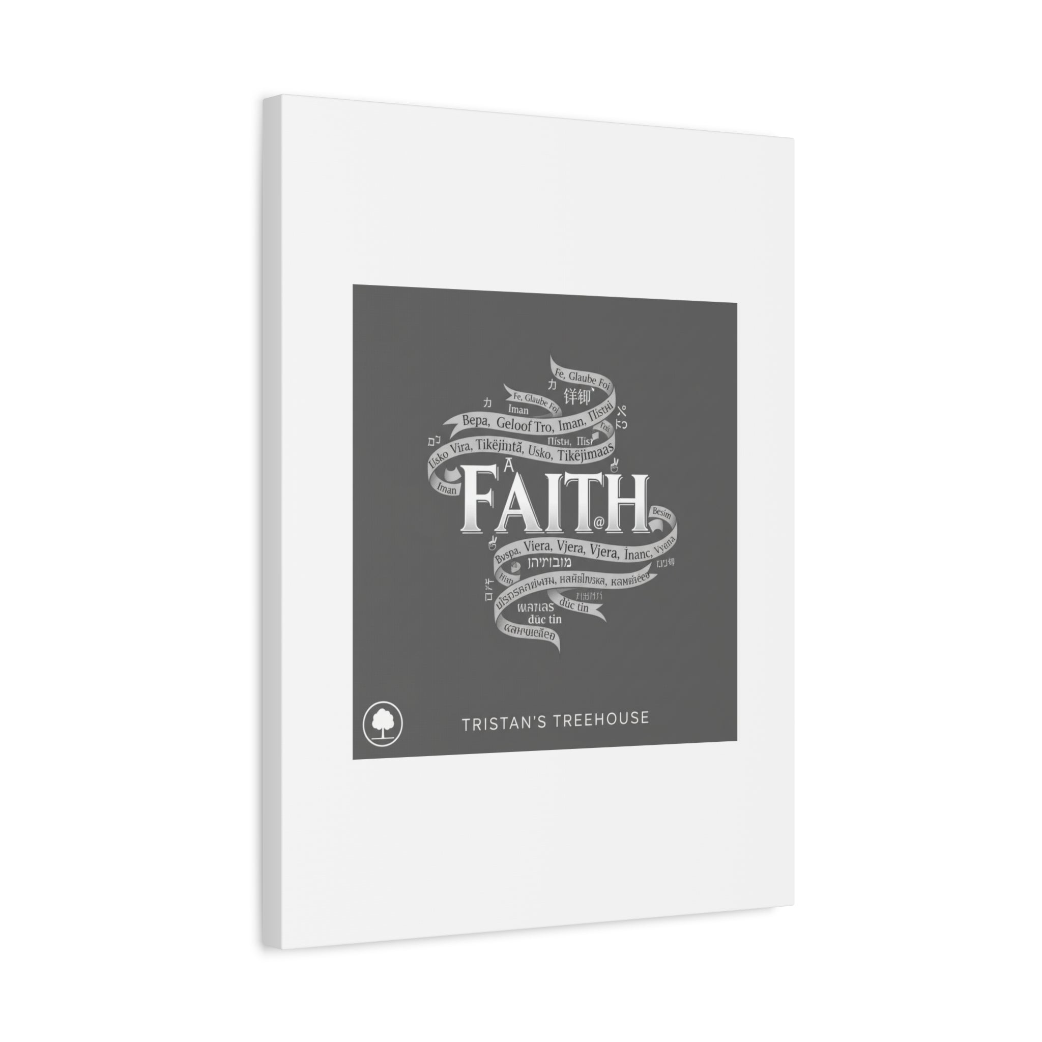 handwritten faith ribbon Canvas | sketch aesthetic, doodle design