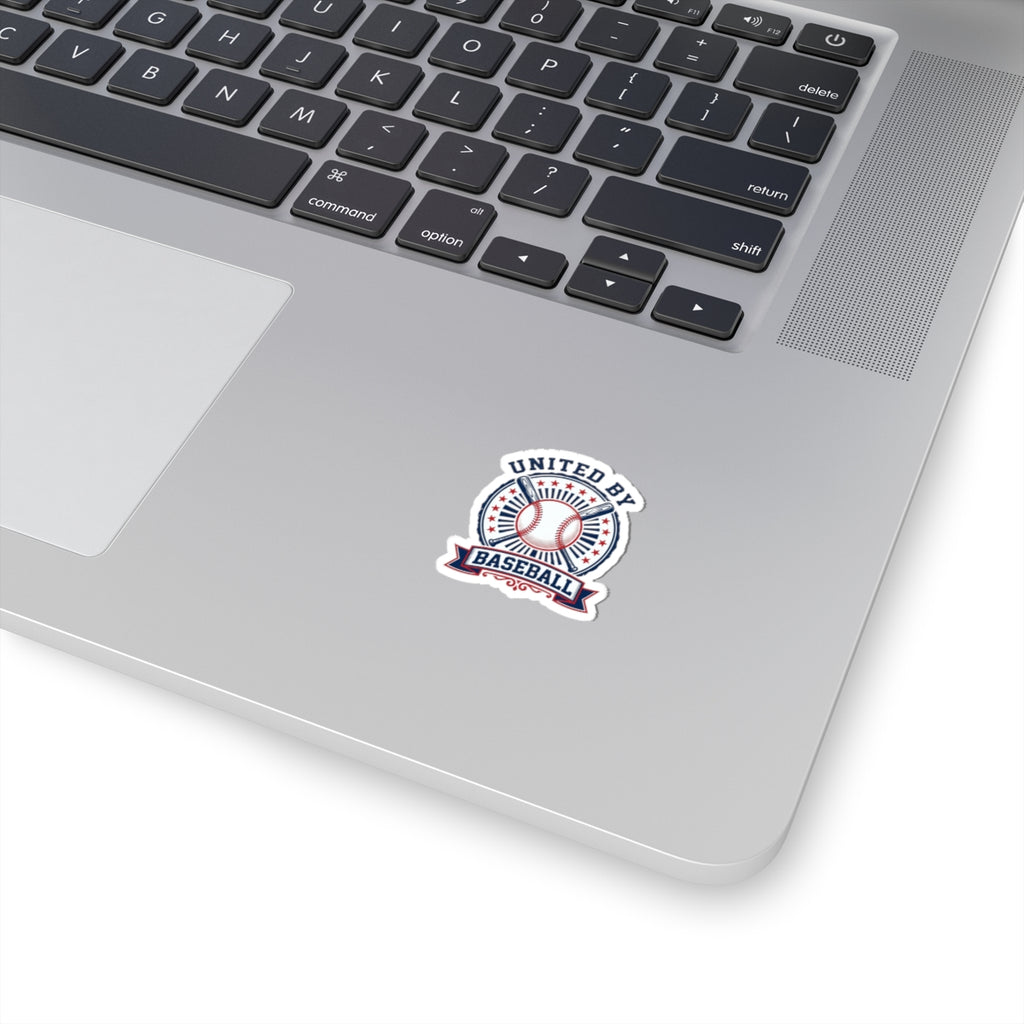 United By Baseball Kiss-Cut Stickers | Patriotic Baseball Graphic, Red White Blue