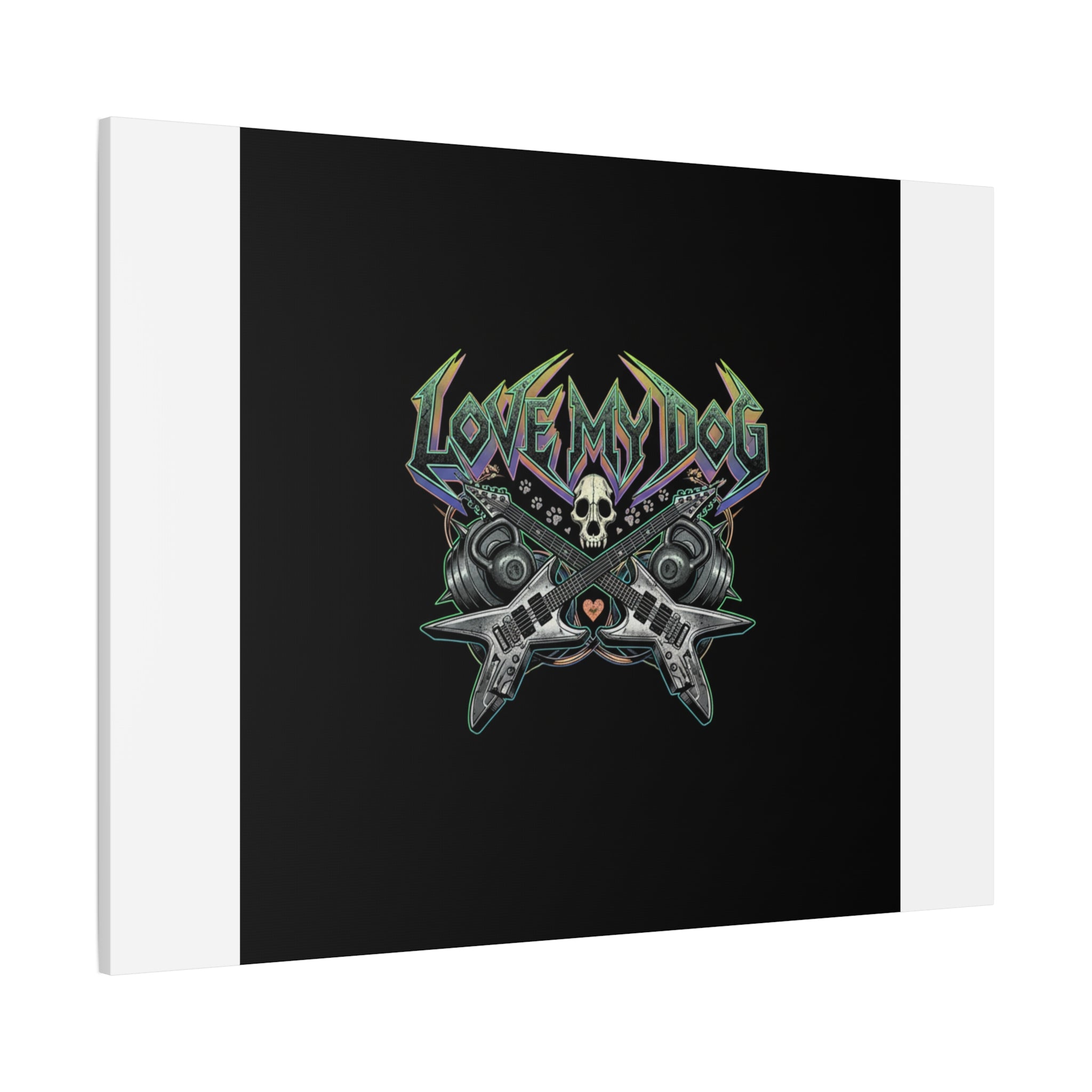 Love My Dog metal font Canvas | gothic wellness quote, edgy self-care merch