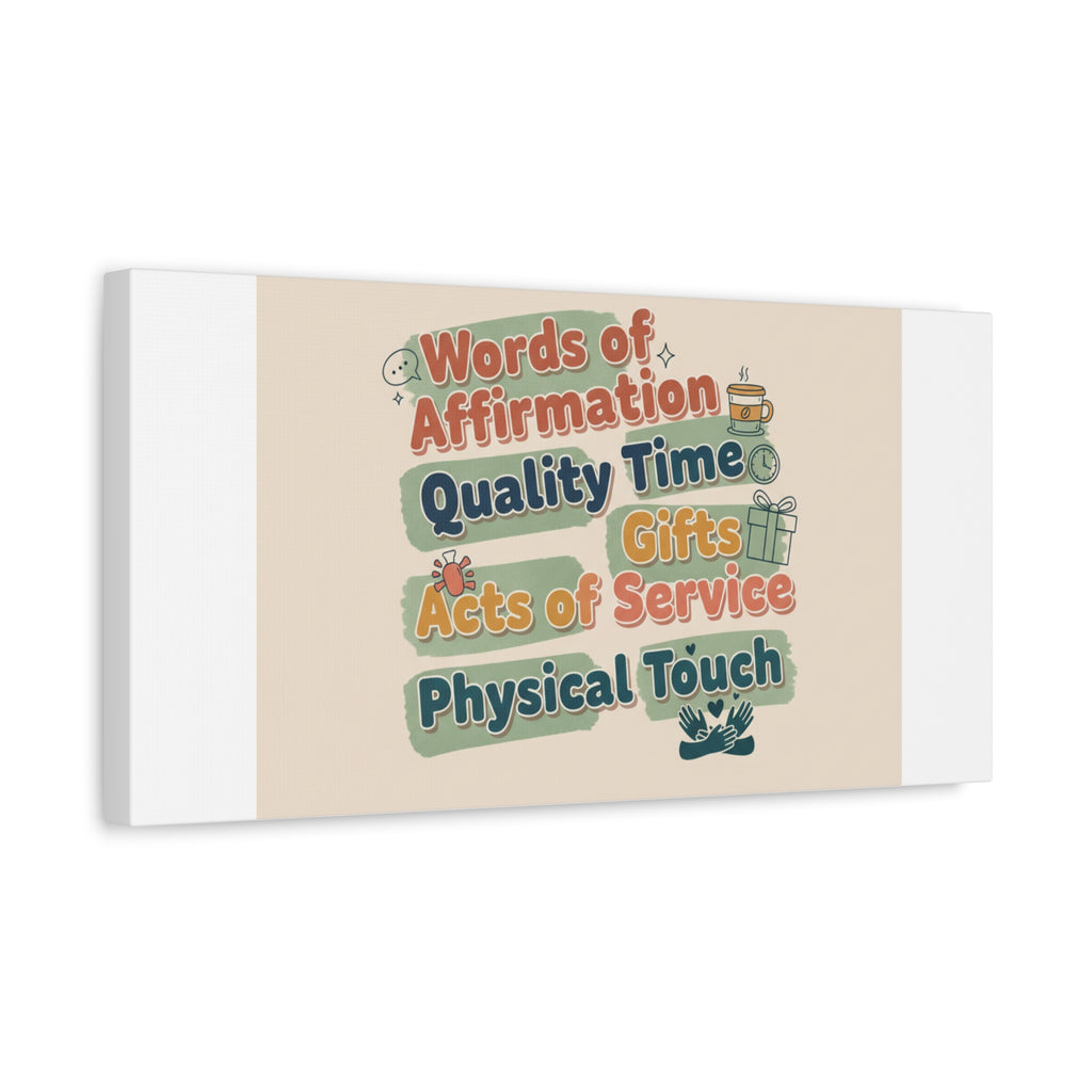 Love Languages List Matte Canvas Wall Art | love language meme, relationship humor