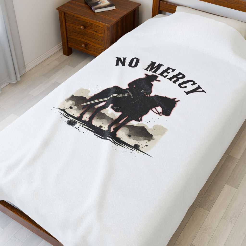 No Mercy Cowboy Rider Blanket | western skull art, gothic Americana