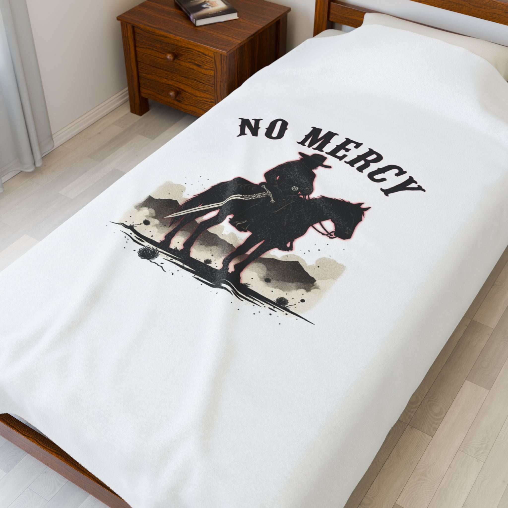 No Mercy Cowboy Rider Blanket | western skull art, gothic Americana